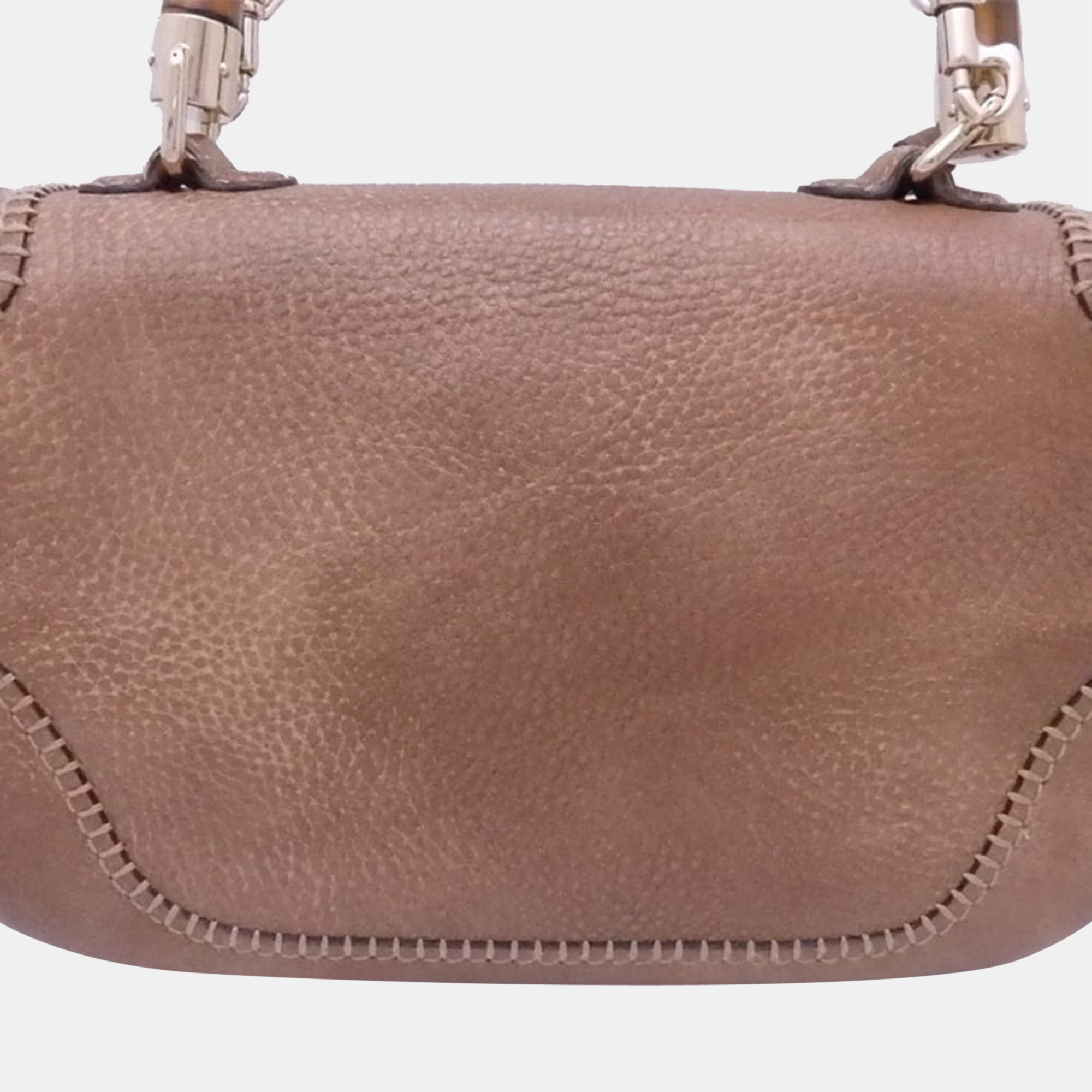 

Gucci Brown Leather New Bamboo Top Handle Bag
