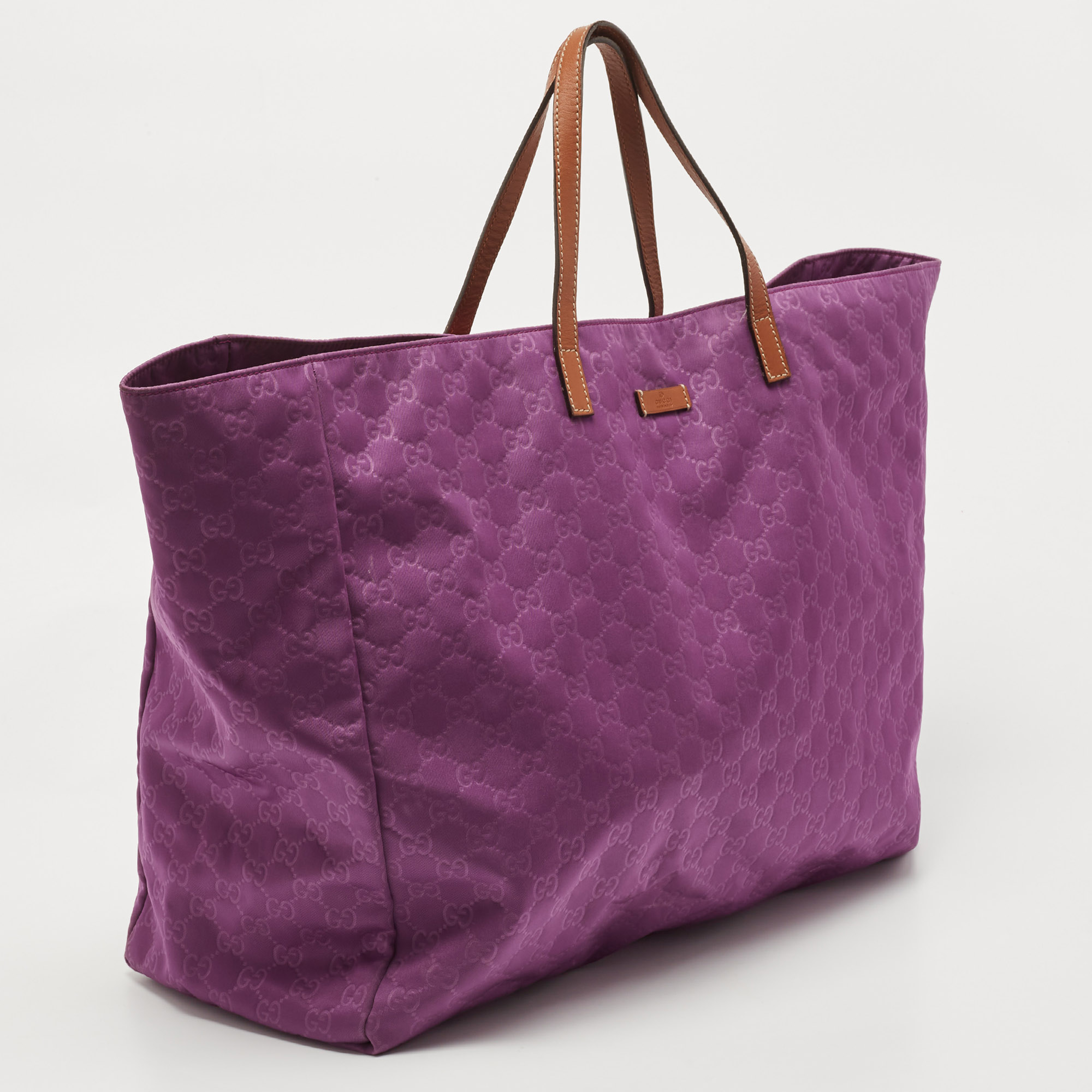 

Gucci Purple Nylon Guccissima Shopper Tote Bag