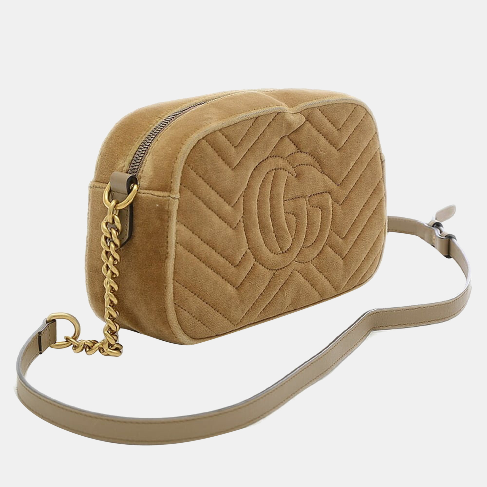 

Gucci Brown Velvet  GG Marmont Shoulder Bag