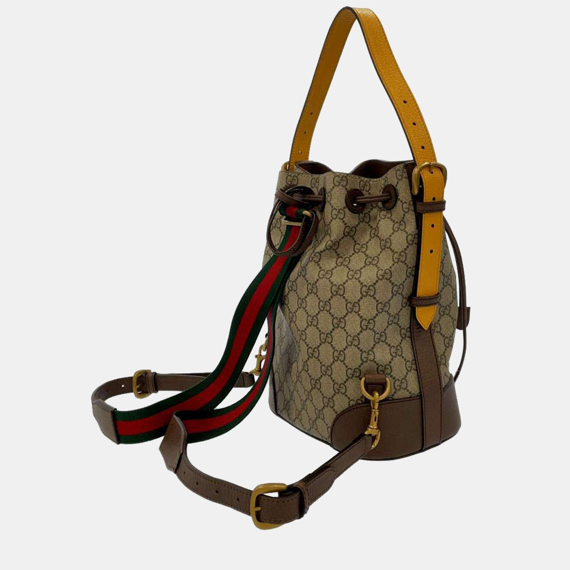 

Gucci Brown GG Supreme Canvas Drawstring Backpack