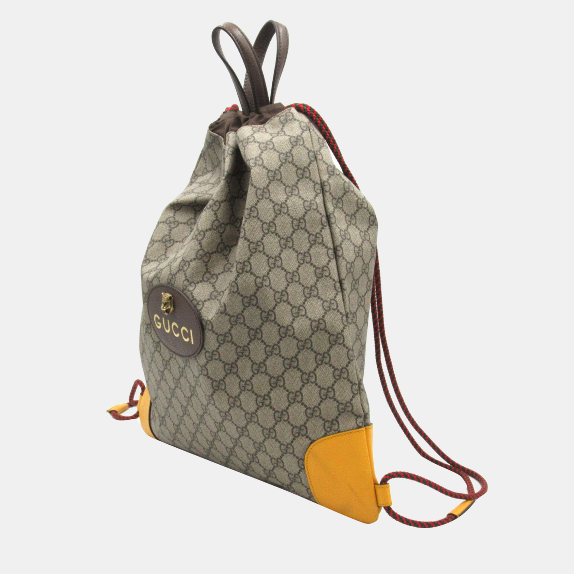 

Gucci Brown Canvas GG Supreme Drawstring Neo Vintage Backpack