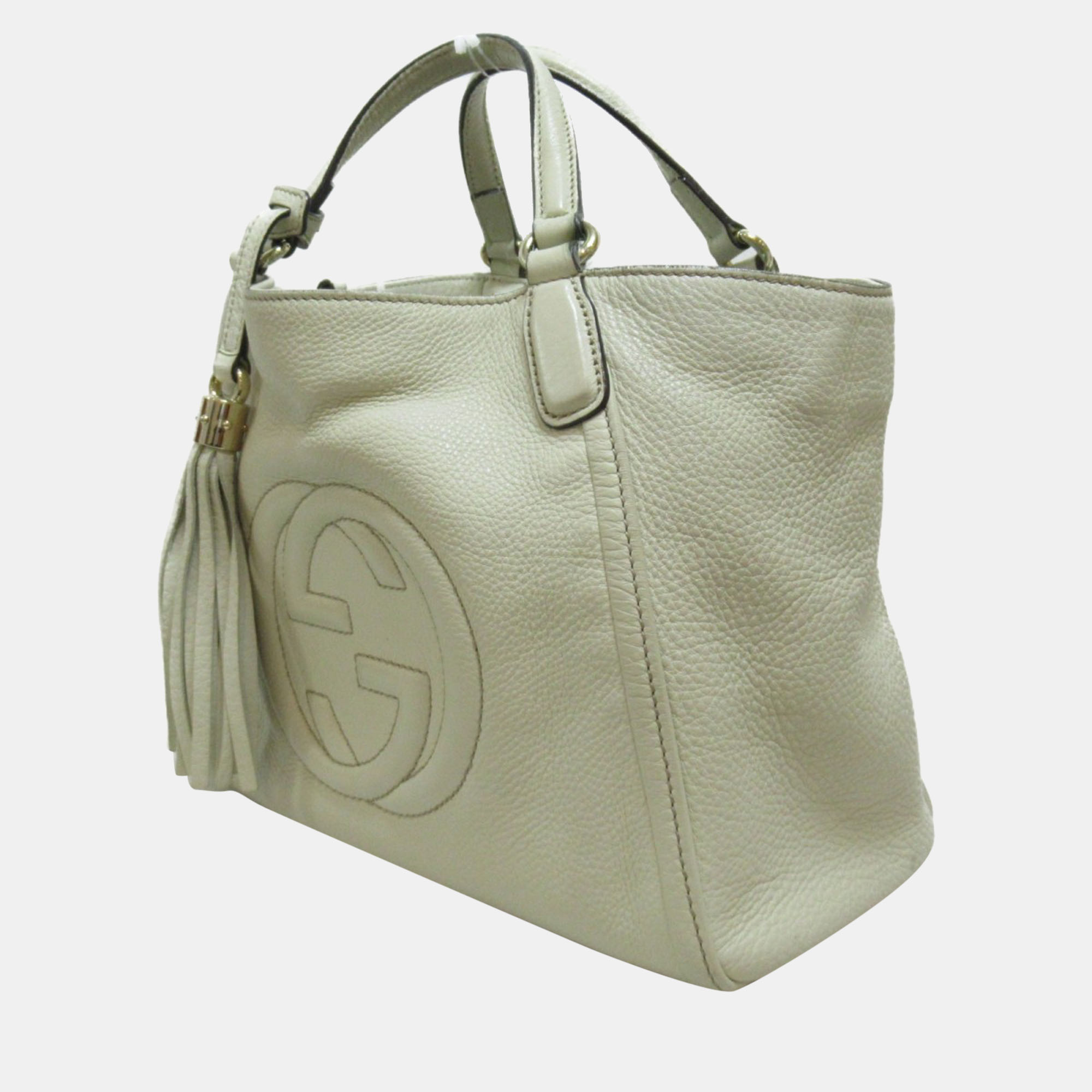 

Gucci White Leather Soho Tote Bag