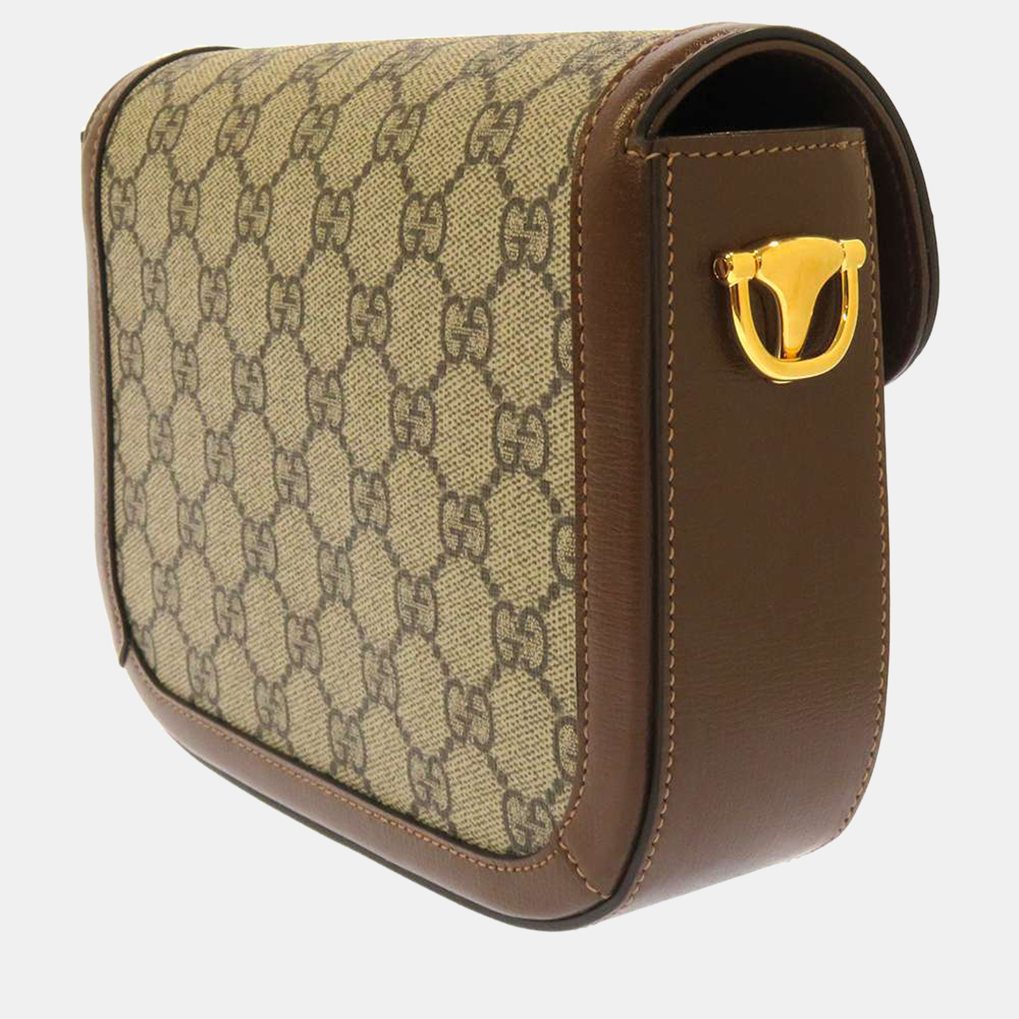 

Gucci Brown GG Supreme Canvas Mini Horsebit 1955 Shoulder Bag