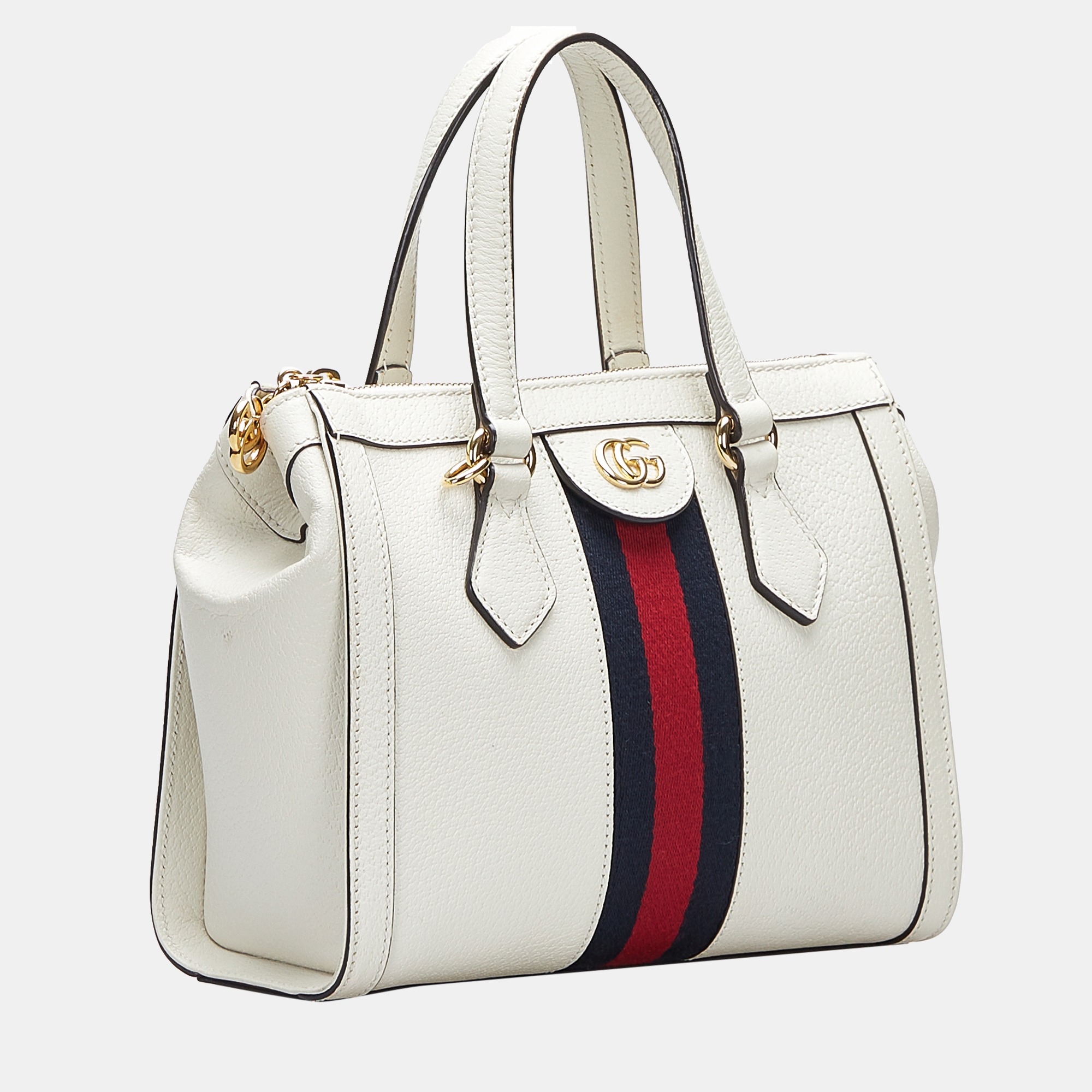 

Gucci Ophidia Leather Satchel, White