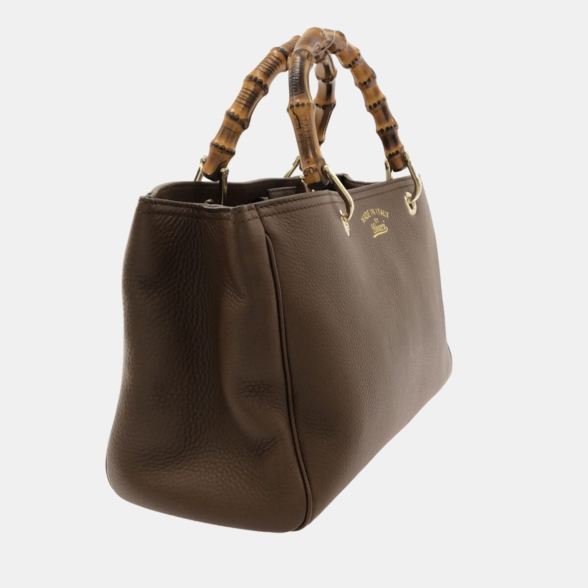 

Gucci Brown Leather Bamboo Shopper Tote Bag