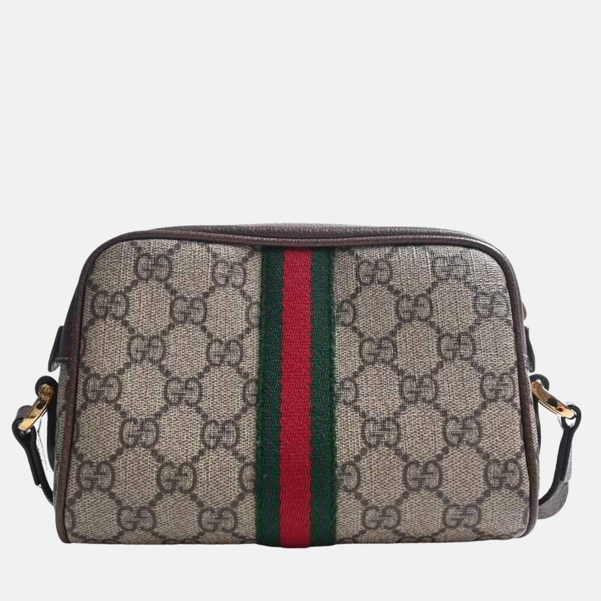

Gucci Beige GG Supreme Canvas and Leather Mini Ophidia Shoulder Bag