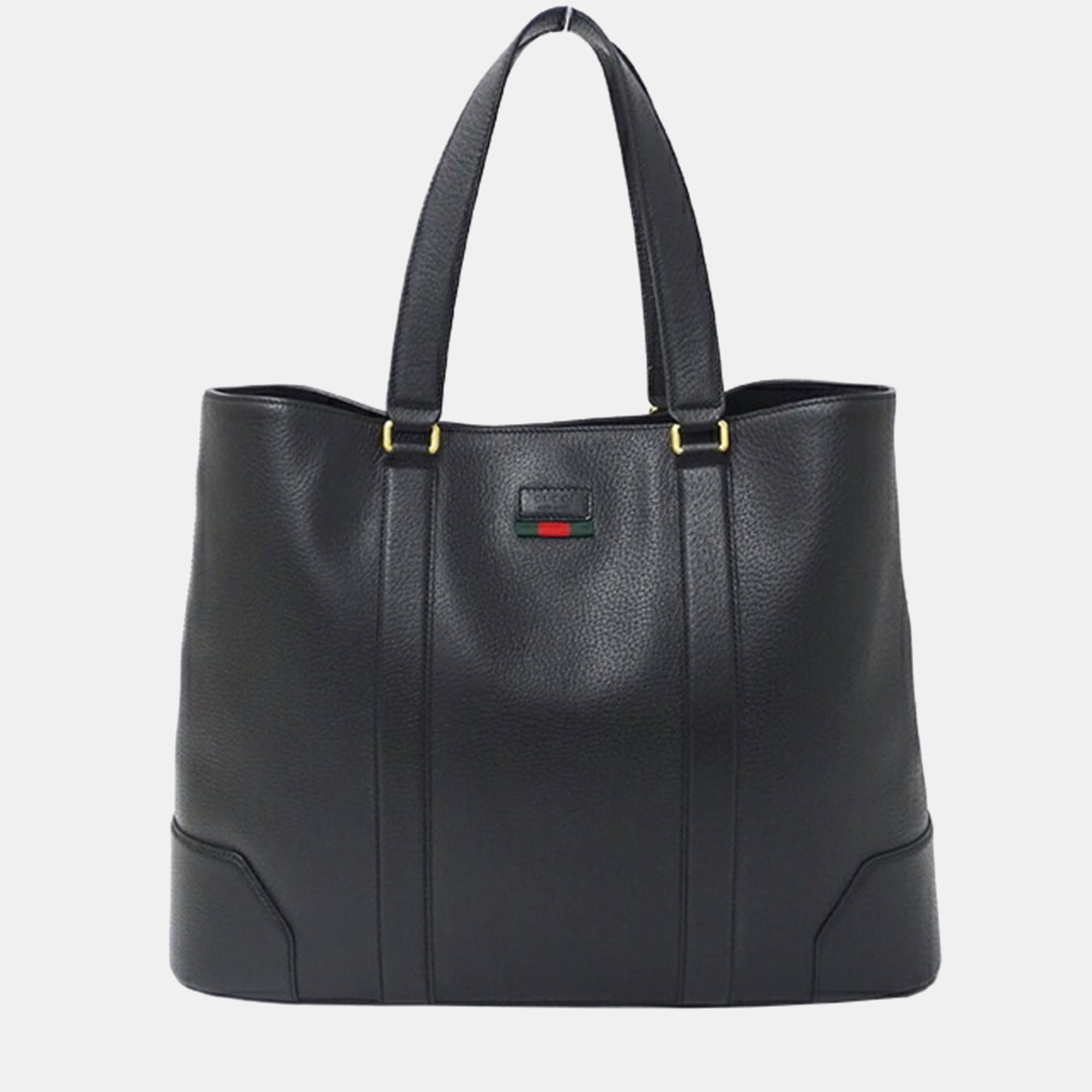 

Gucci Black Leather Web Loop Tote Bag