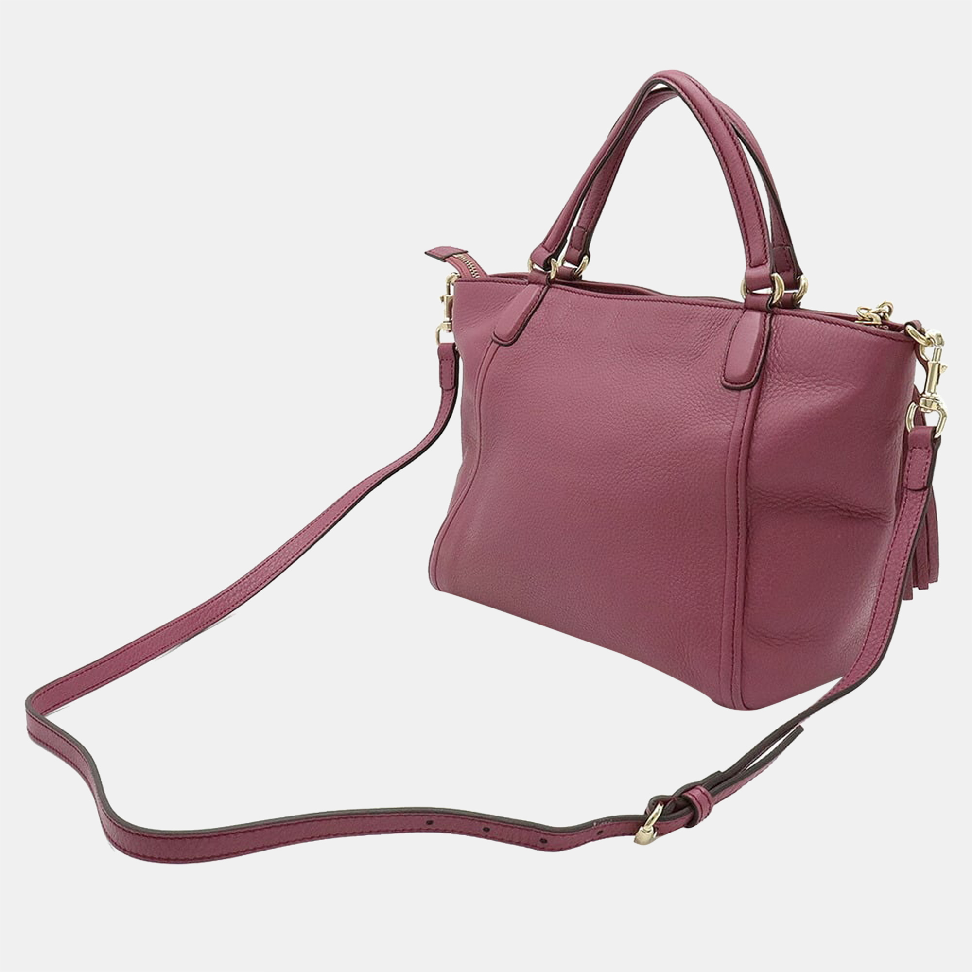 

Gucci Purple Leather Small Soho Tote Bag