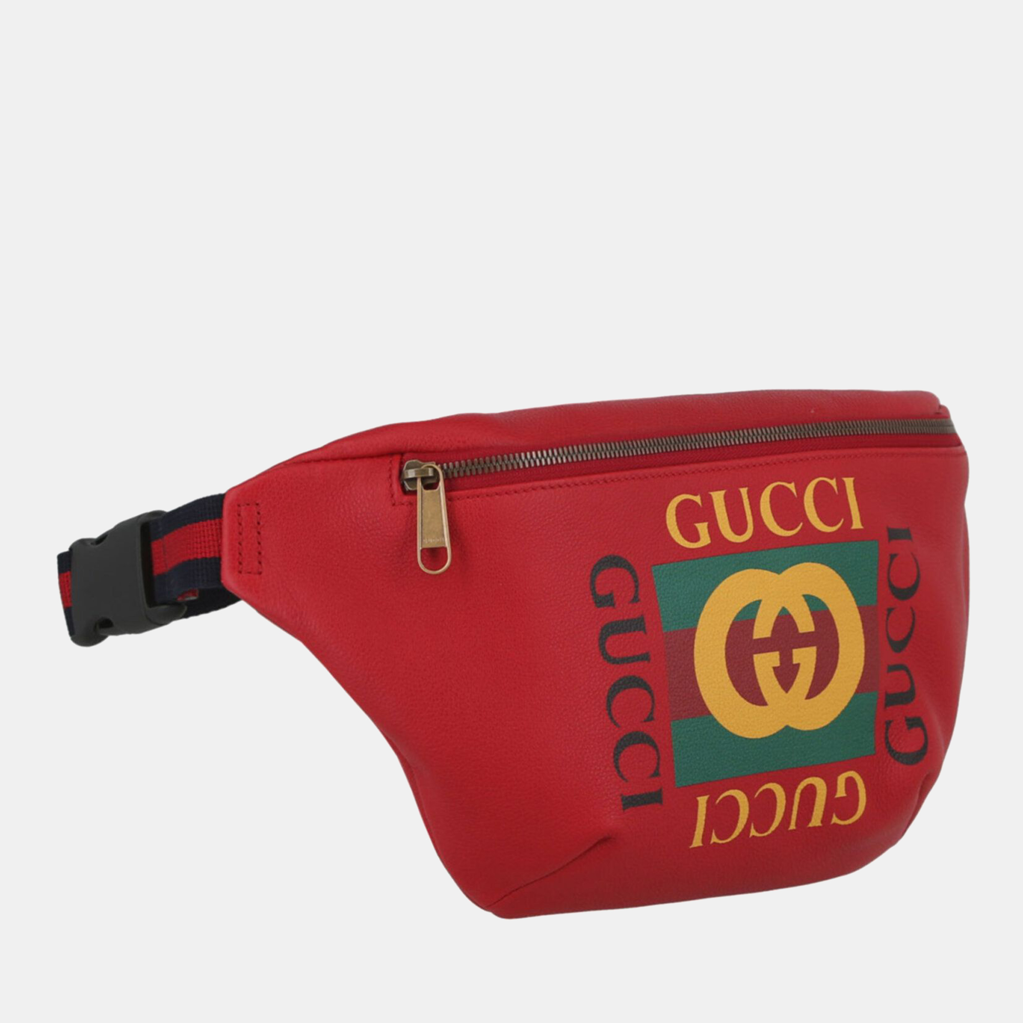 

Gucci Red Leather Gucci Logo Belt Bag