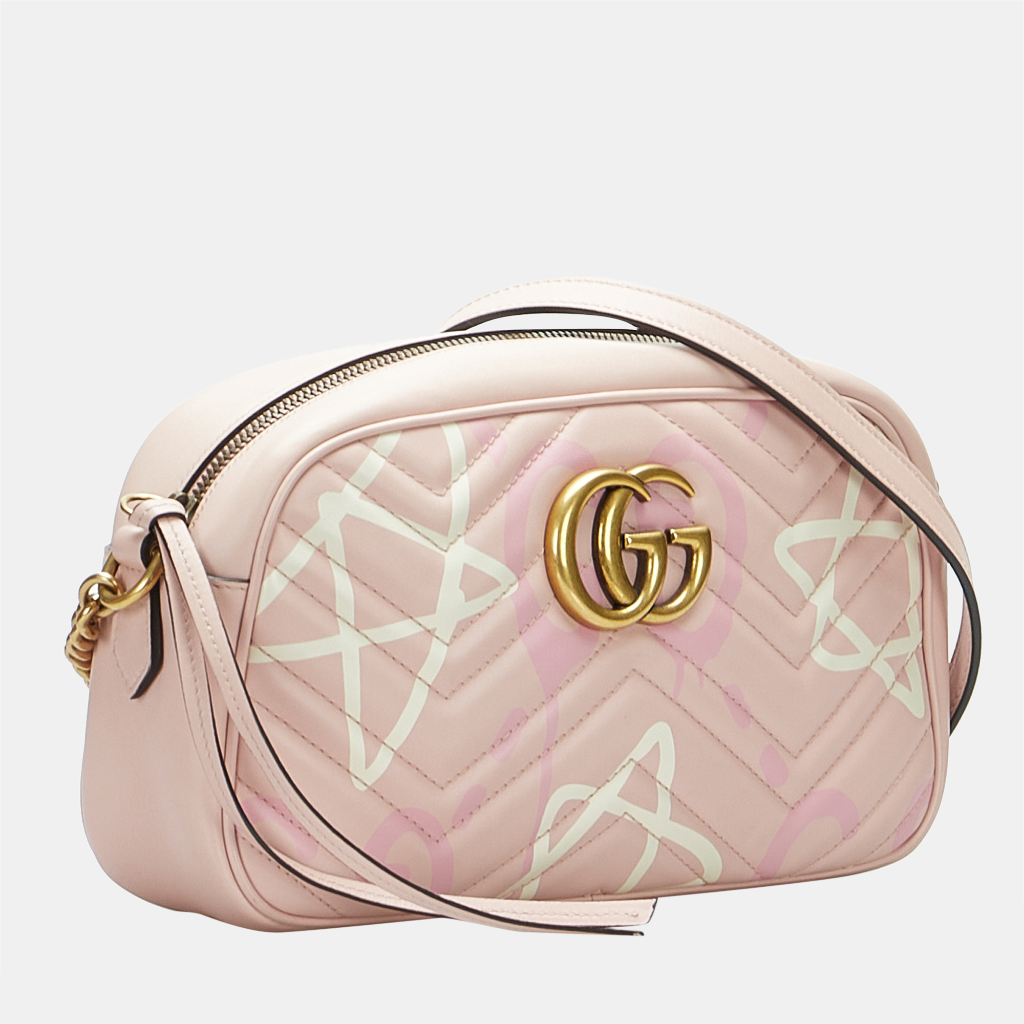 

Gucci Pink Small GG Marmont Ghost Crossbody Bag