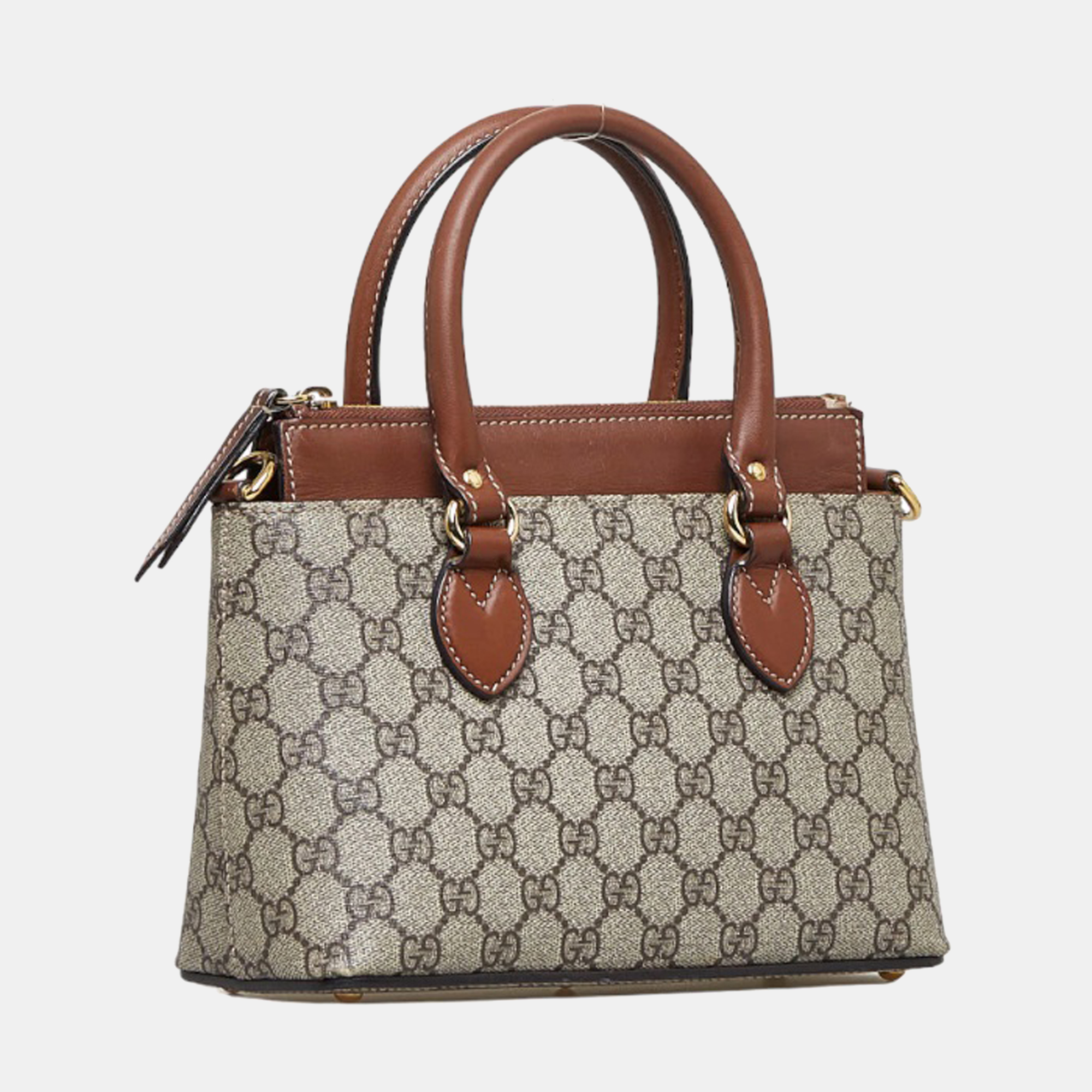 

Gucci Beige/Brown GG Canvas and Leather Linea A Convertible Tote Bag