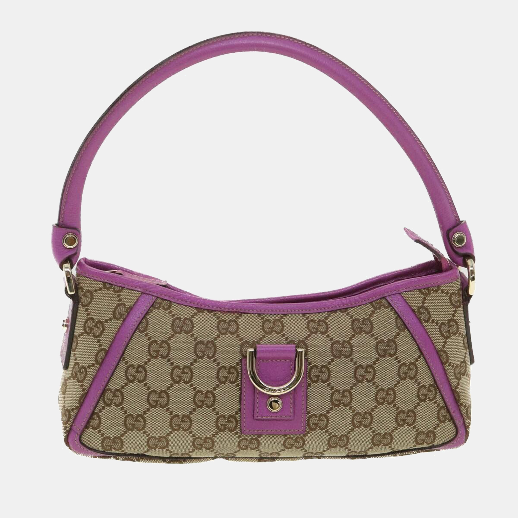 Gucci Beige GG Canvas and Leather Abbey D-Ring Pochette Bag Gucci