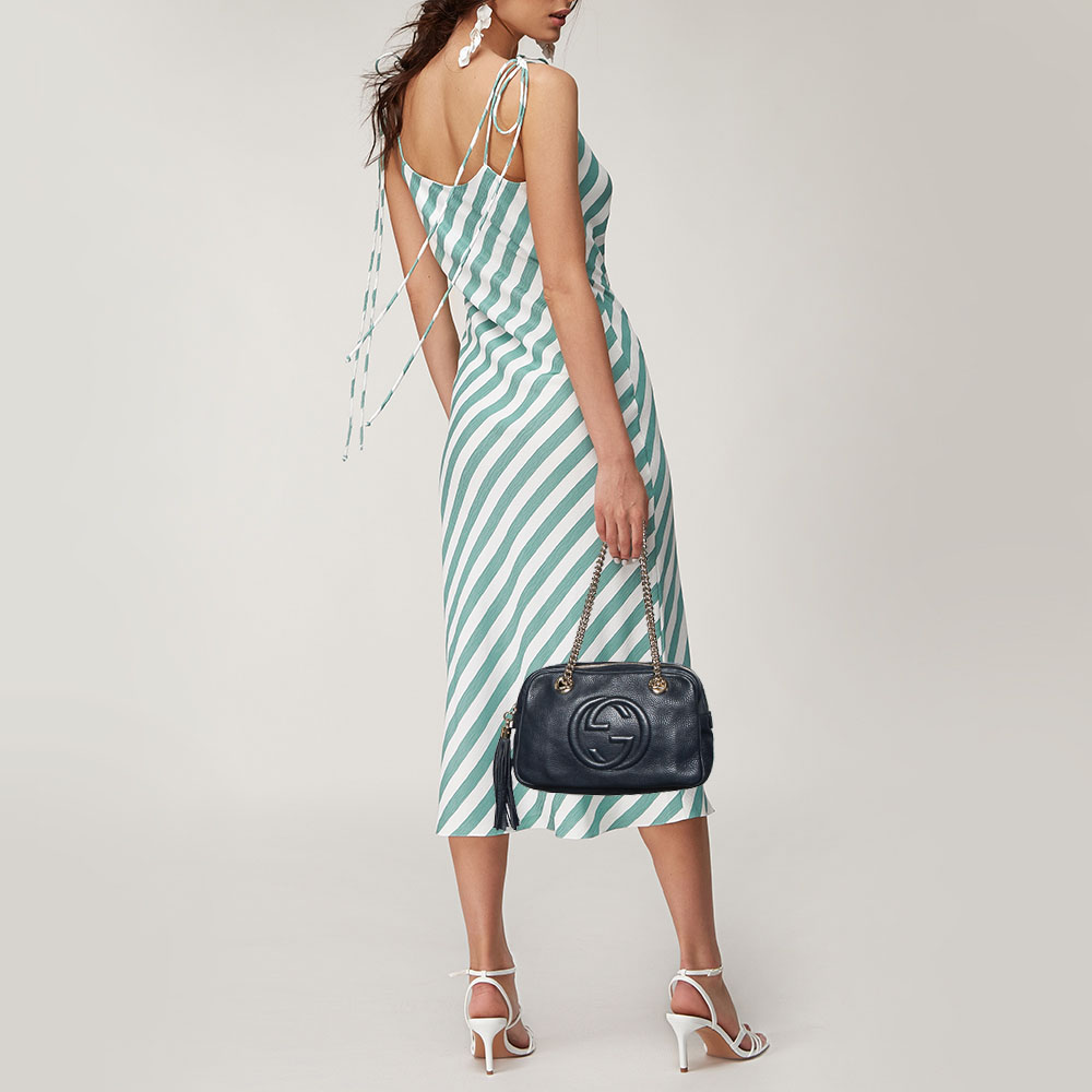 

Gucci Blue Leather Medium Soho Chain Shoulder Bag