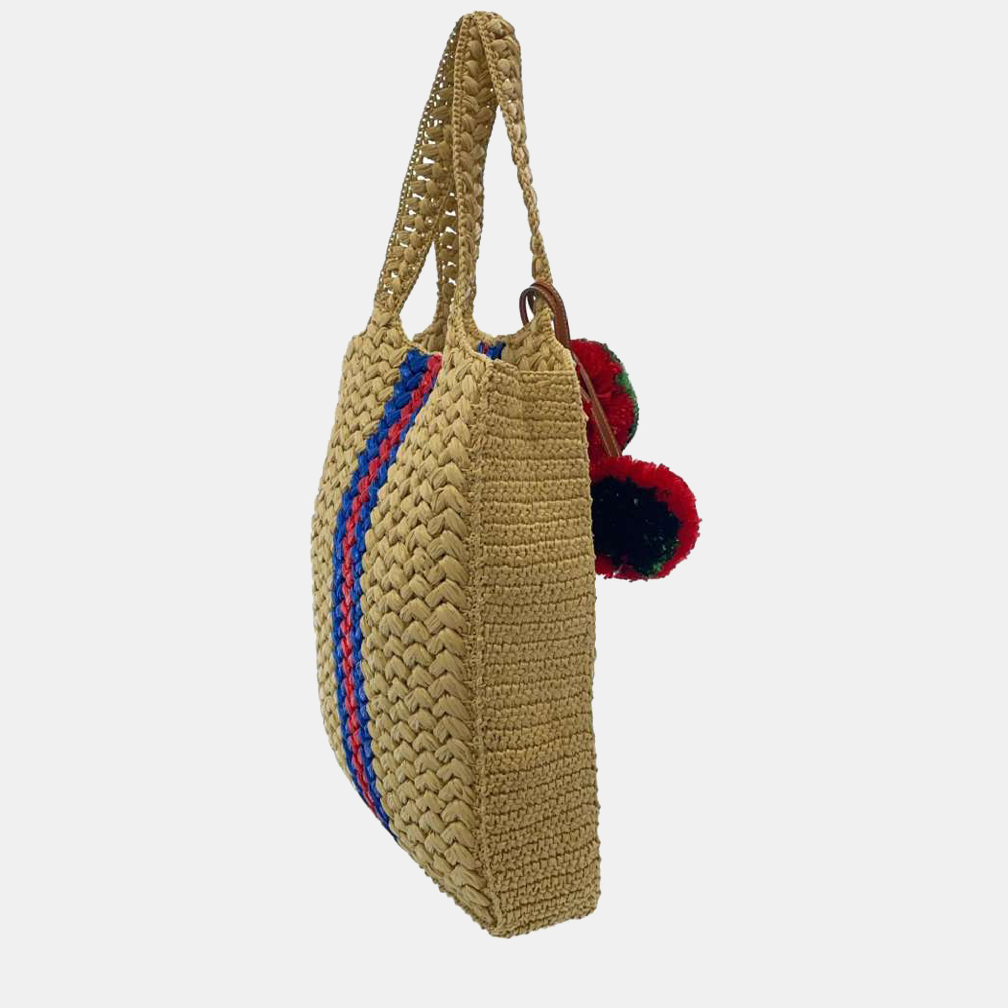 

Gucci Brown Raffia Leather Interlocking G Tote Bag
