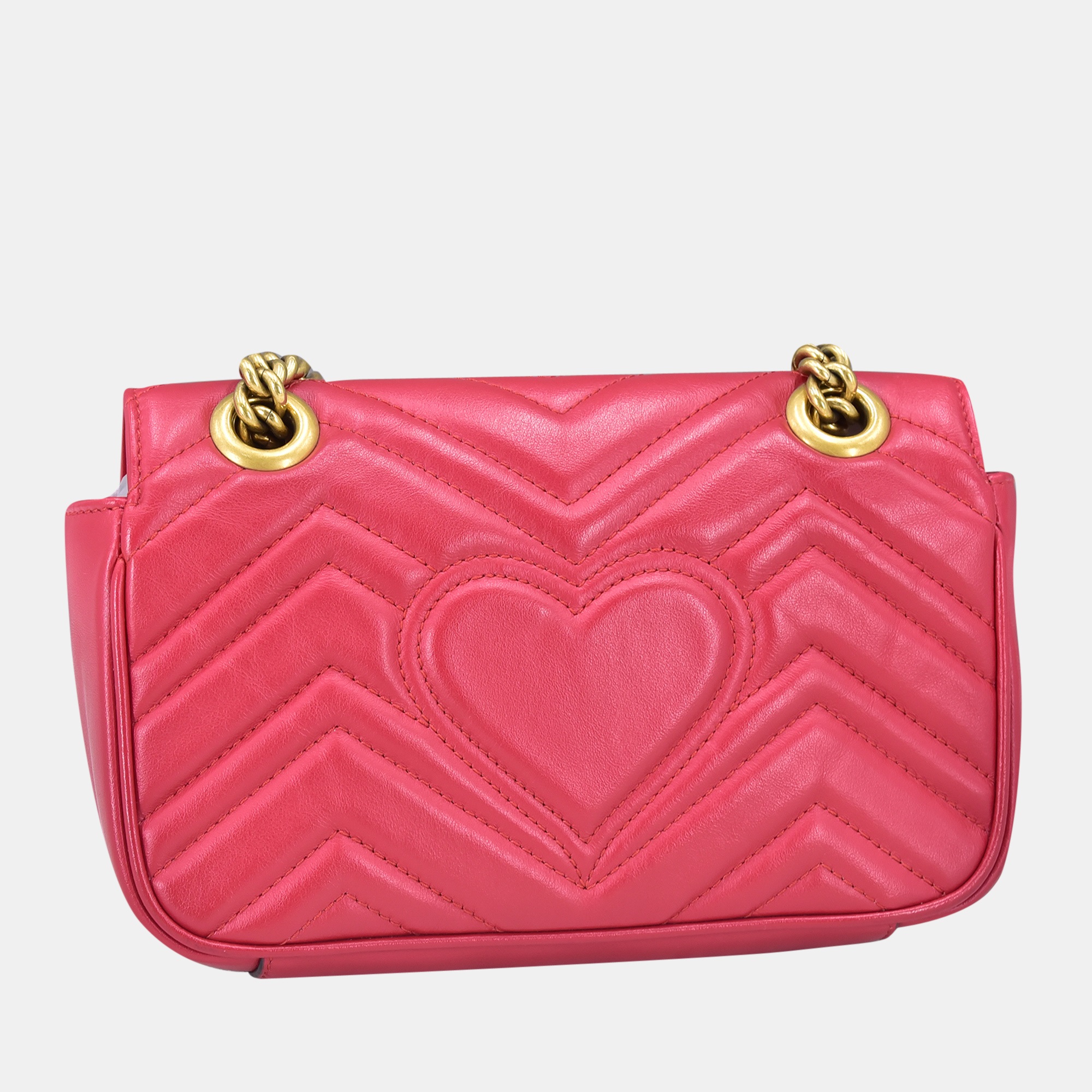 

Gucci Pink Matelasse Leather Mini GG Marmont Shoulder Bag