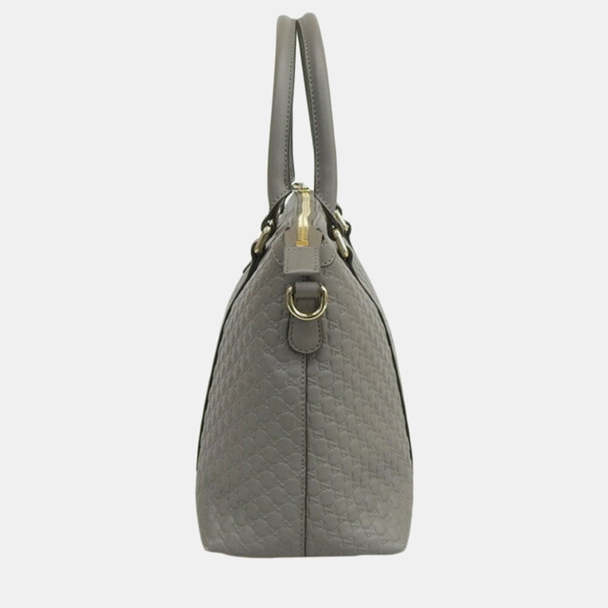 

Gucci Grey Leather Microguccissima Tote Bag