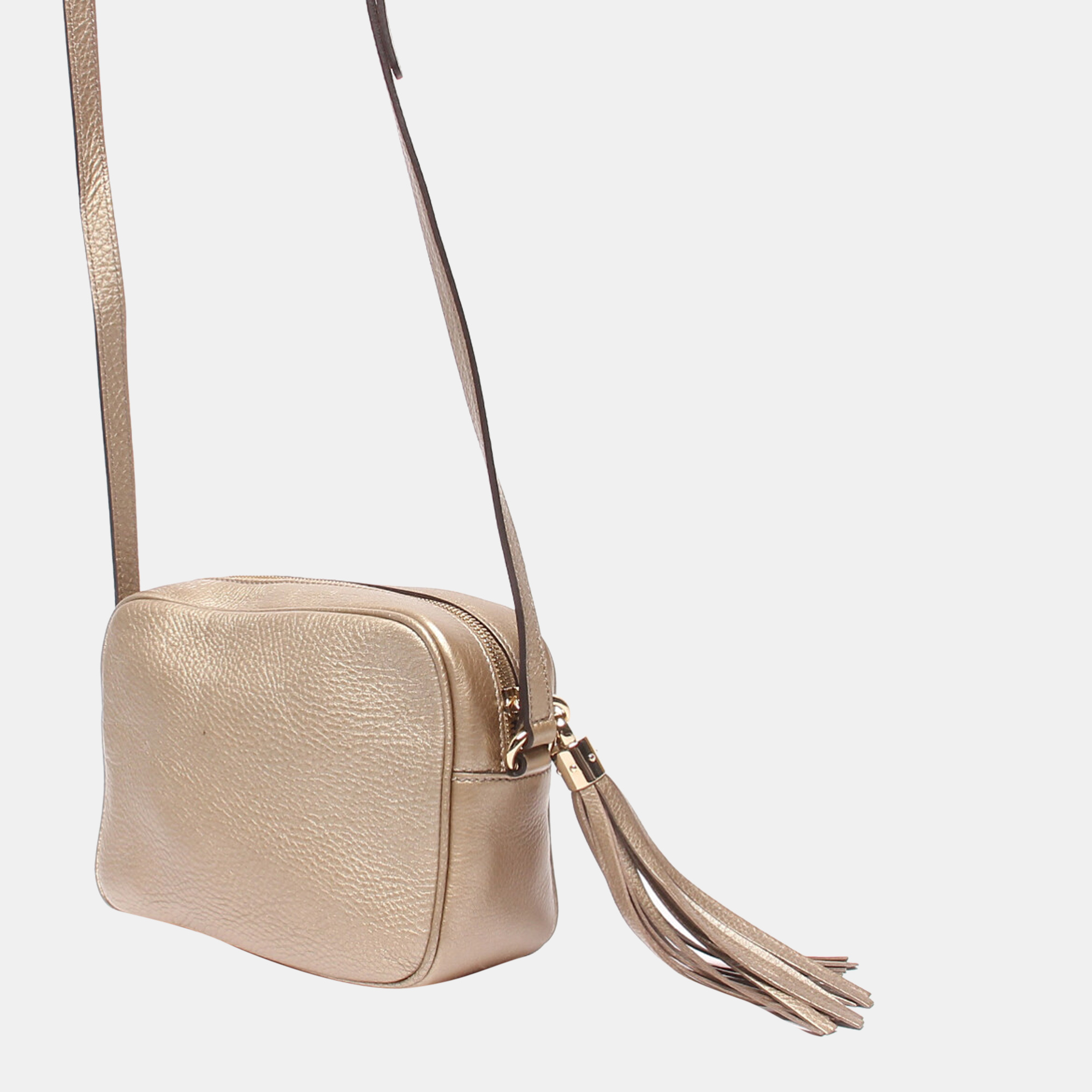 

Gucci Gold Leather Soho Camera Bag