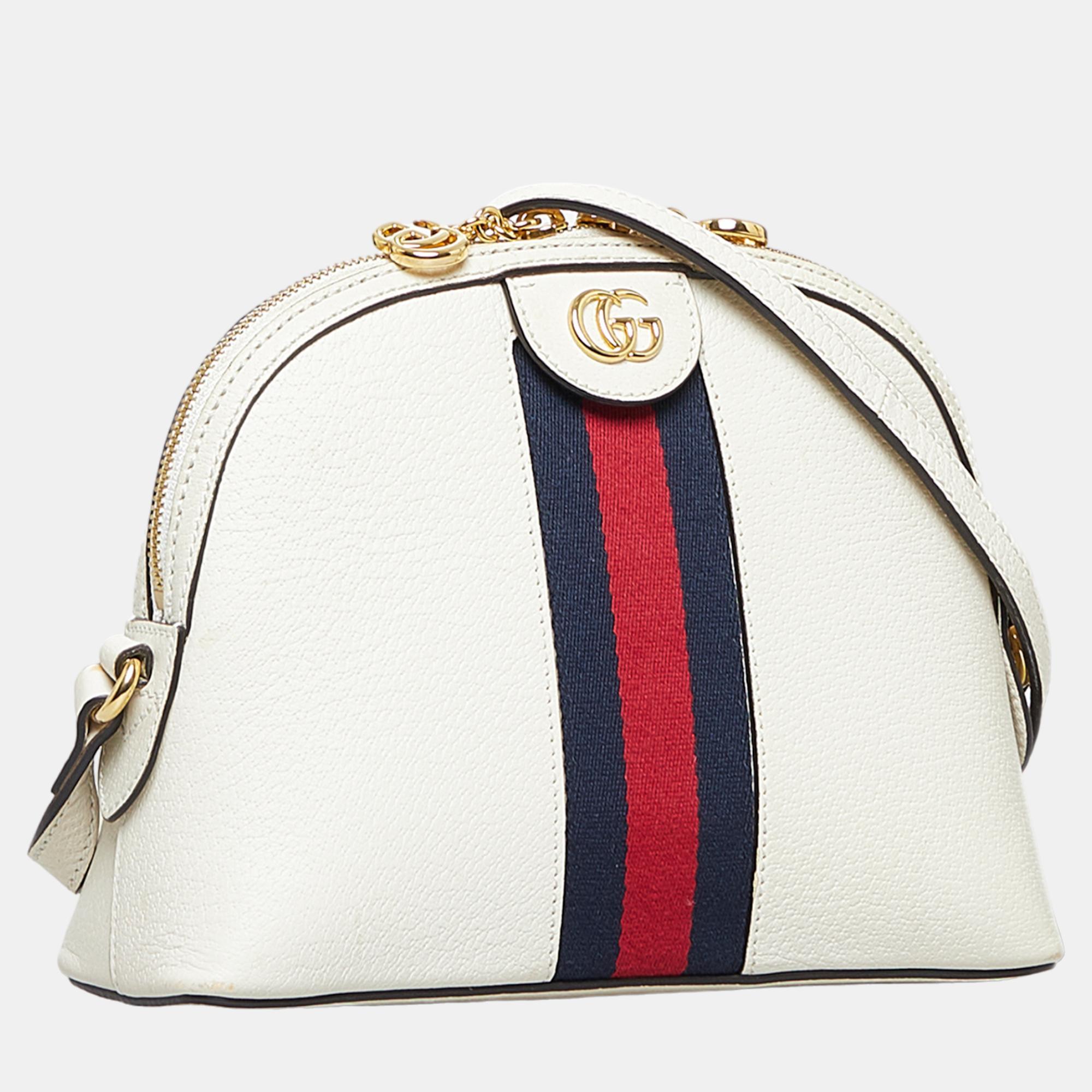 

Gucci White Small Ophidia Dome Crossbody Bag