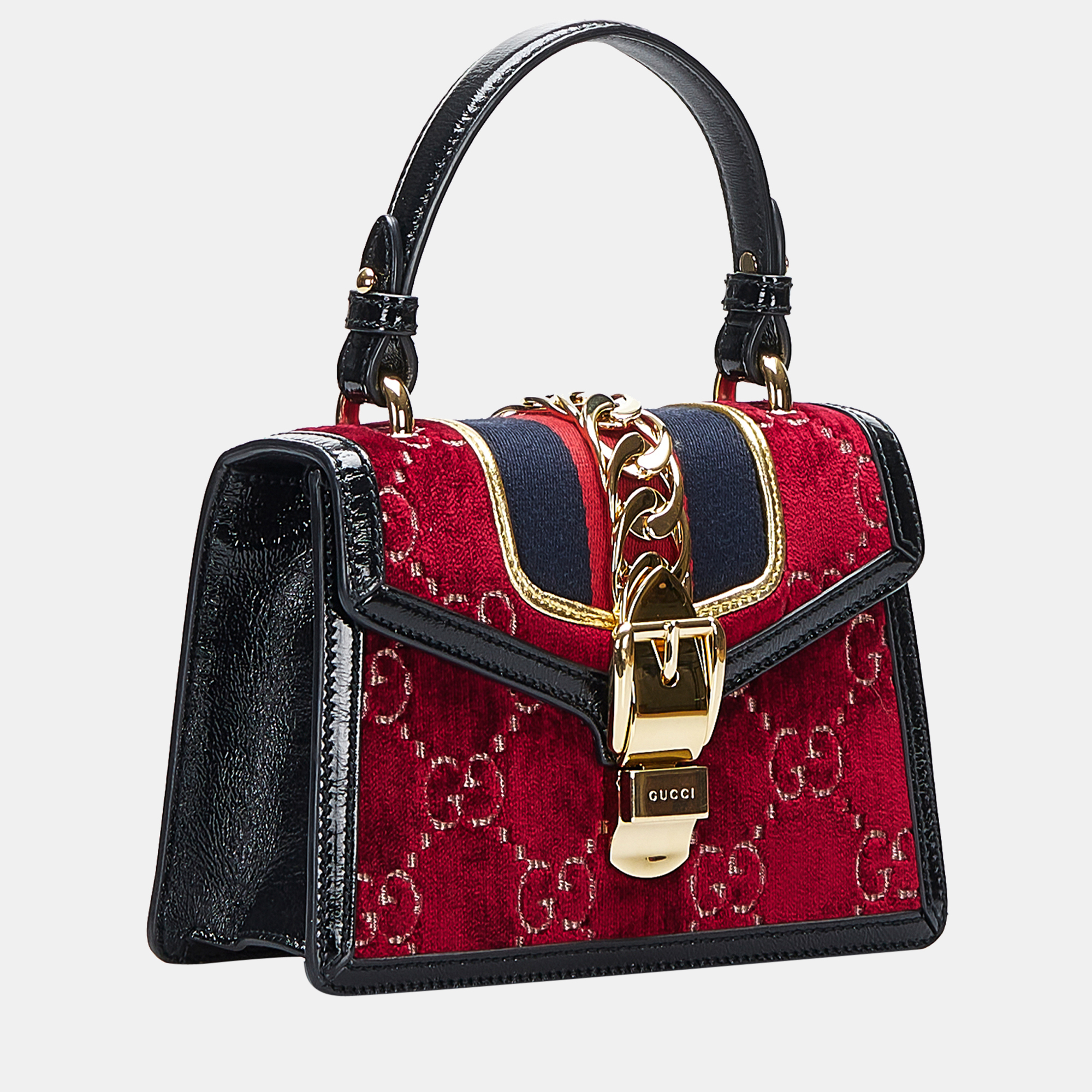 

Gucci Multicolor Mini GG Velvet Sylvie Satchel