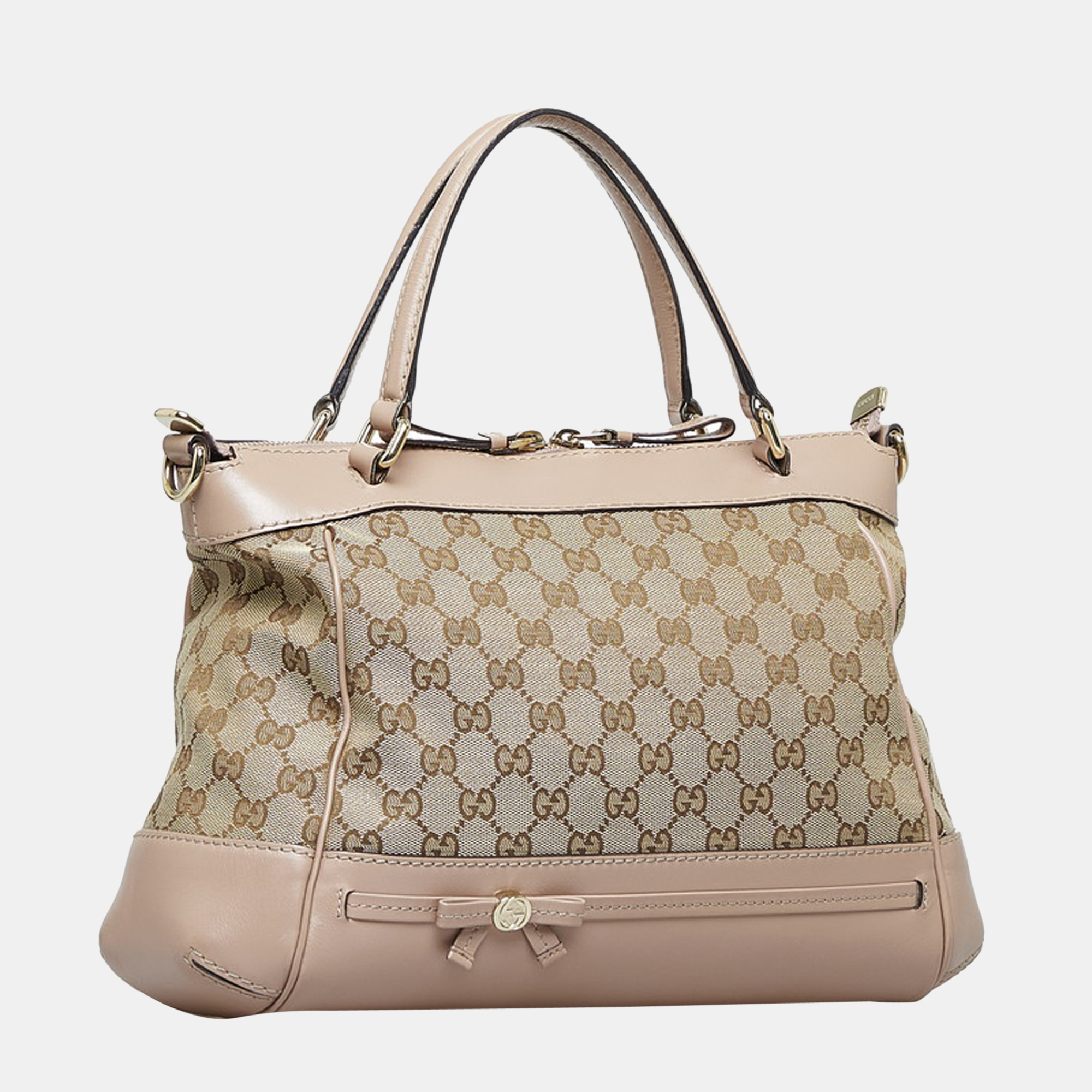 

Gucci Beige Canvas GG Canvas Mayfair Bow Tote Handbag