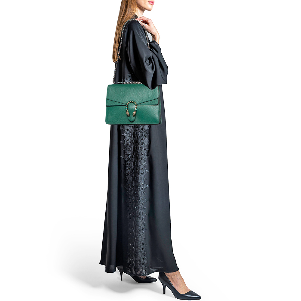 

Gucci Green Leather Medium Dionysus Shoulder Bag