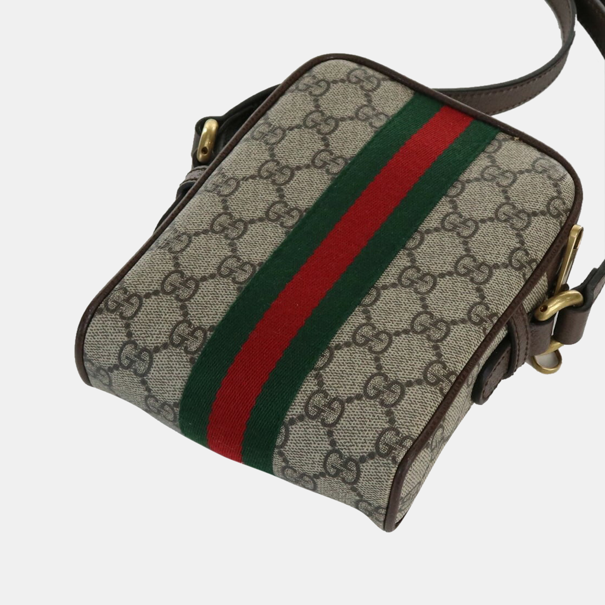 

Gucci Beige GG Canvas and Leather Mini Ophidia Shoulder Bag