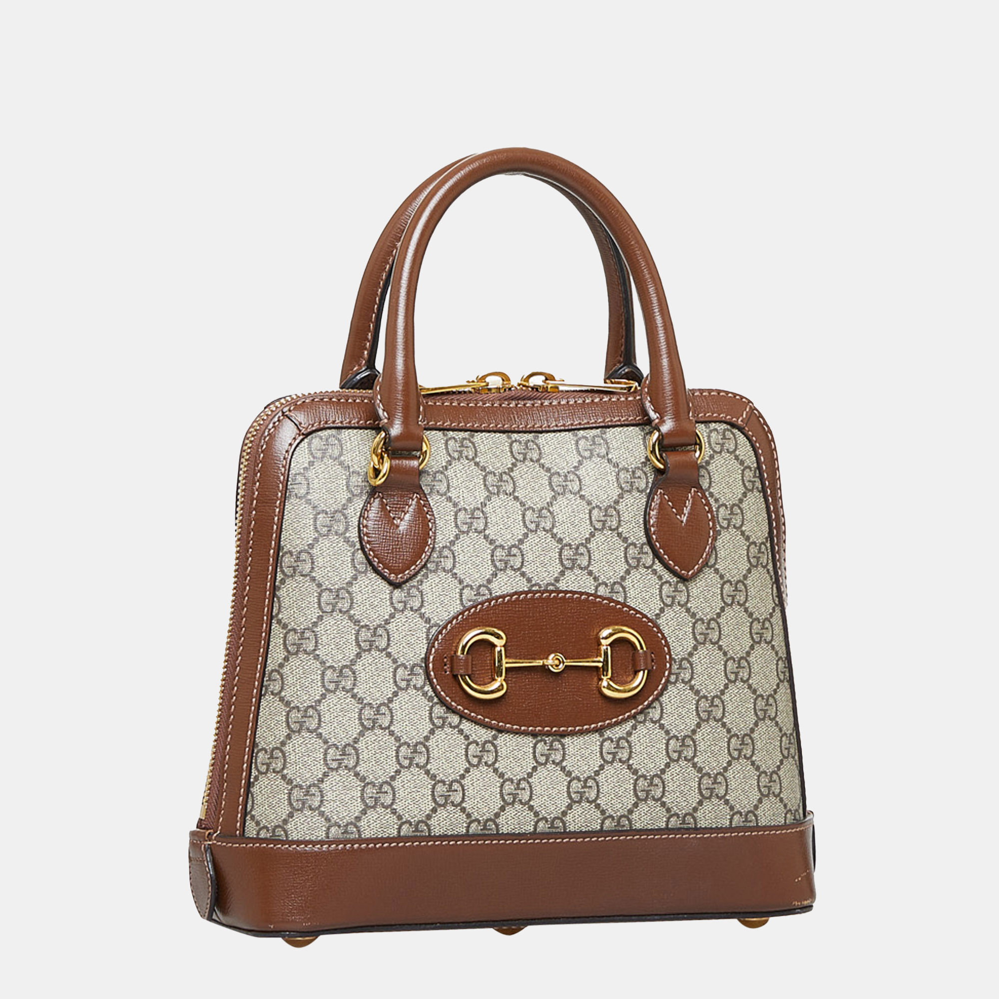 

Gucci Brown GG Supreme Horsebit 1955 Satchel