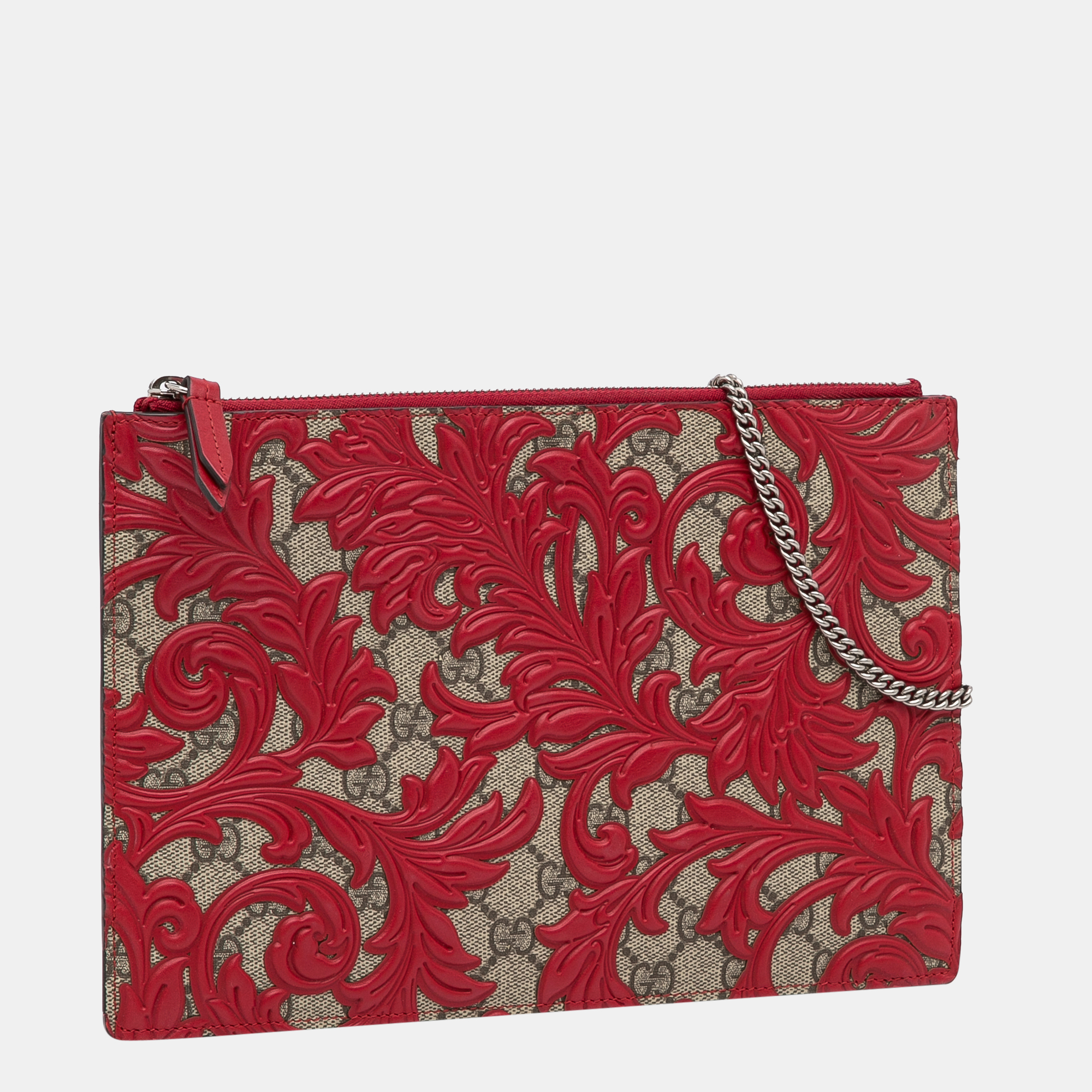 

Gucci Red Arabesque Chain Pochette