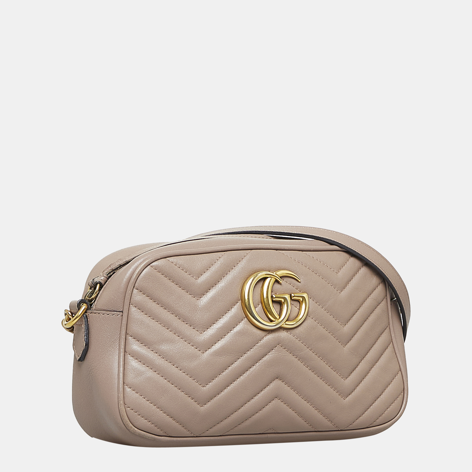 

Gucci Brown Small GG Marmont Matelasse Crossbody Bag