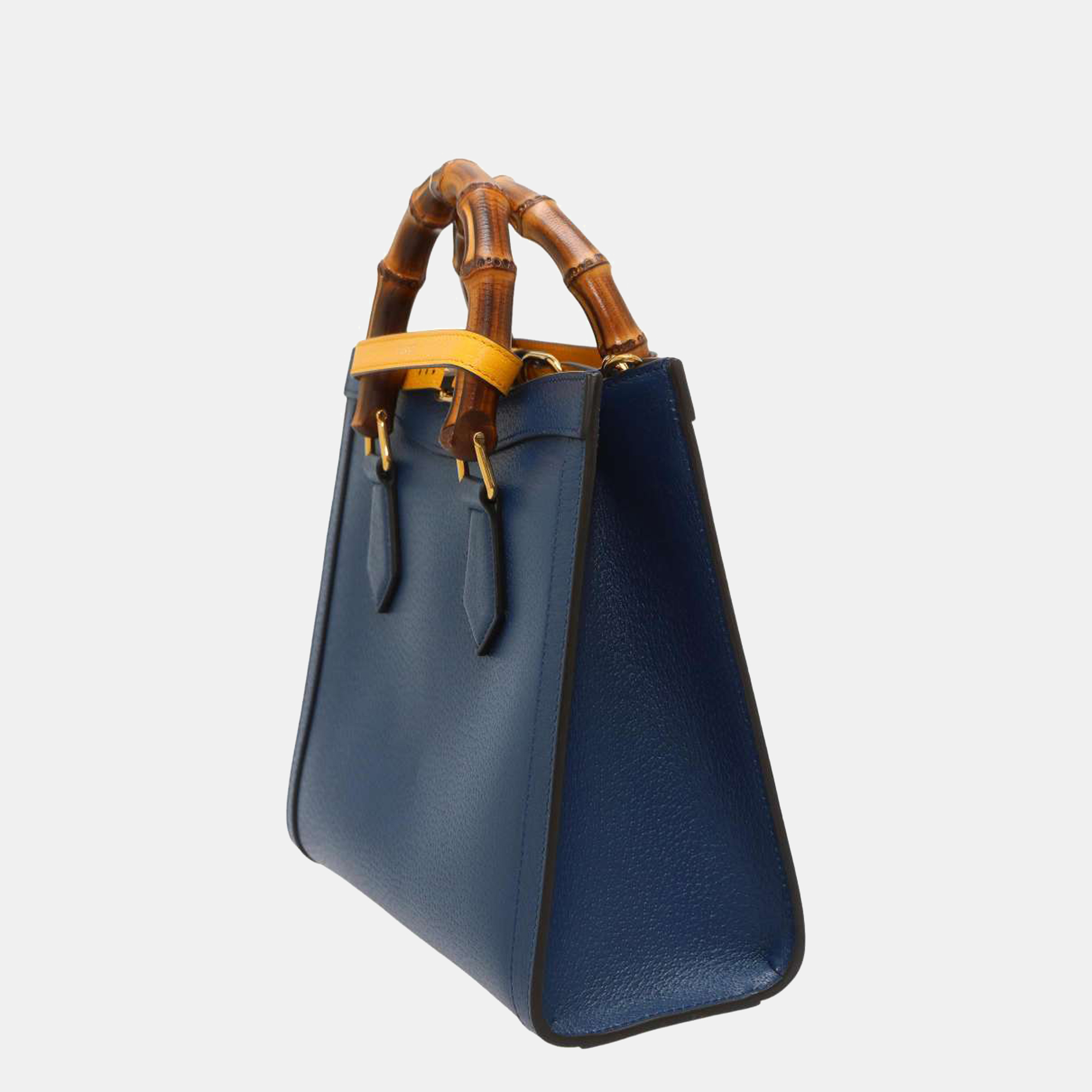

Gucci Blue Leather  Bamboo Diana Tote Bag
