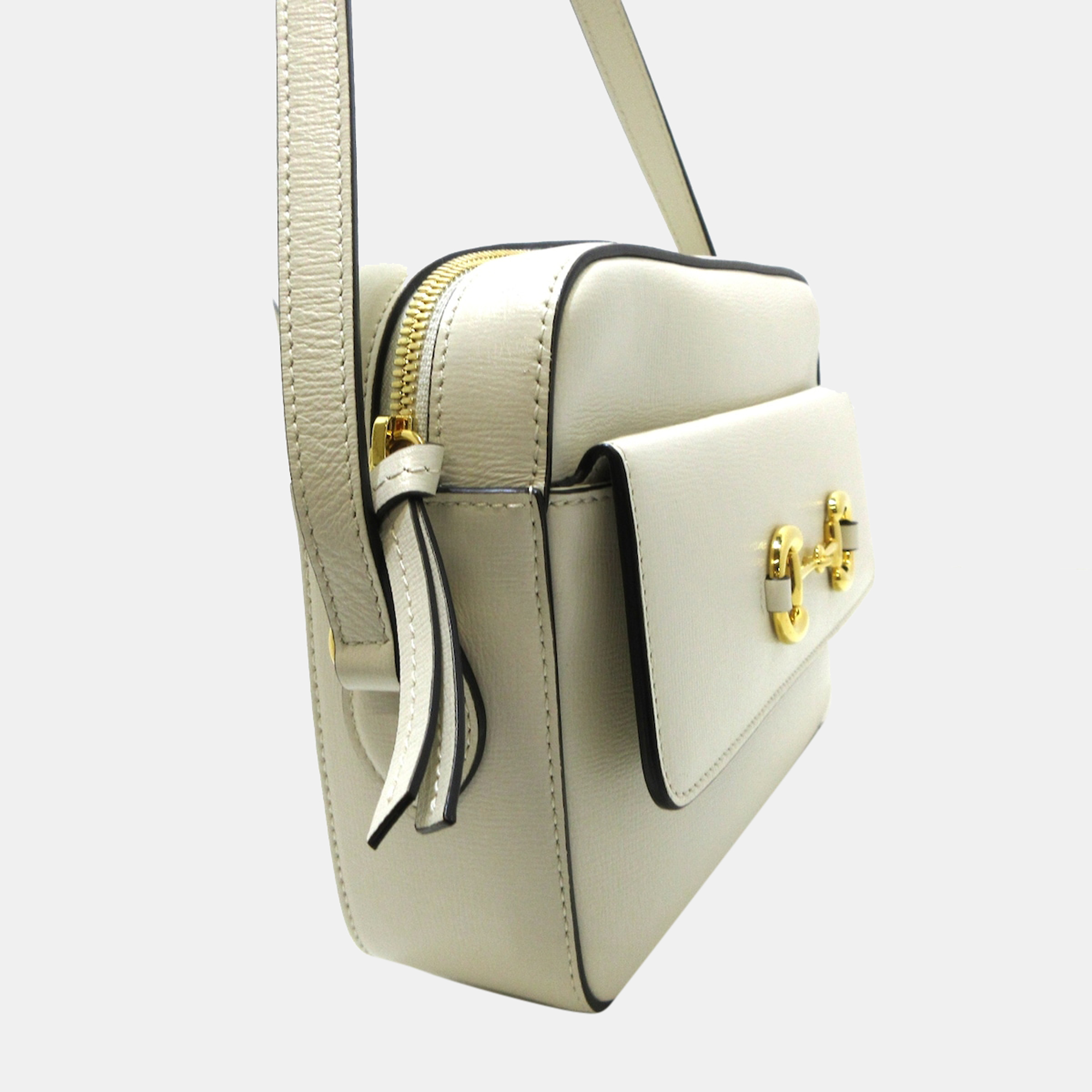 

Gucci White Leather Small Horsebit 1955 Shoulder Bag