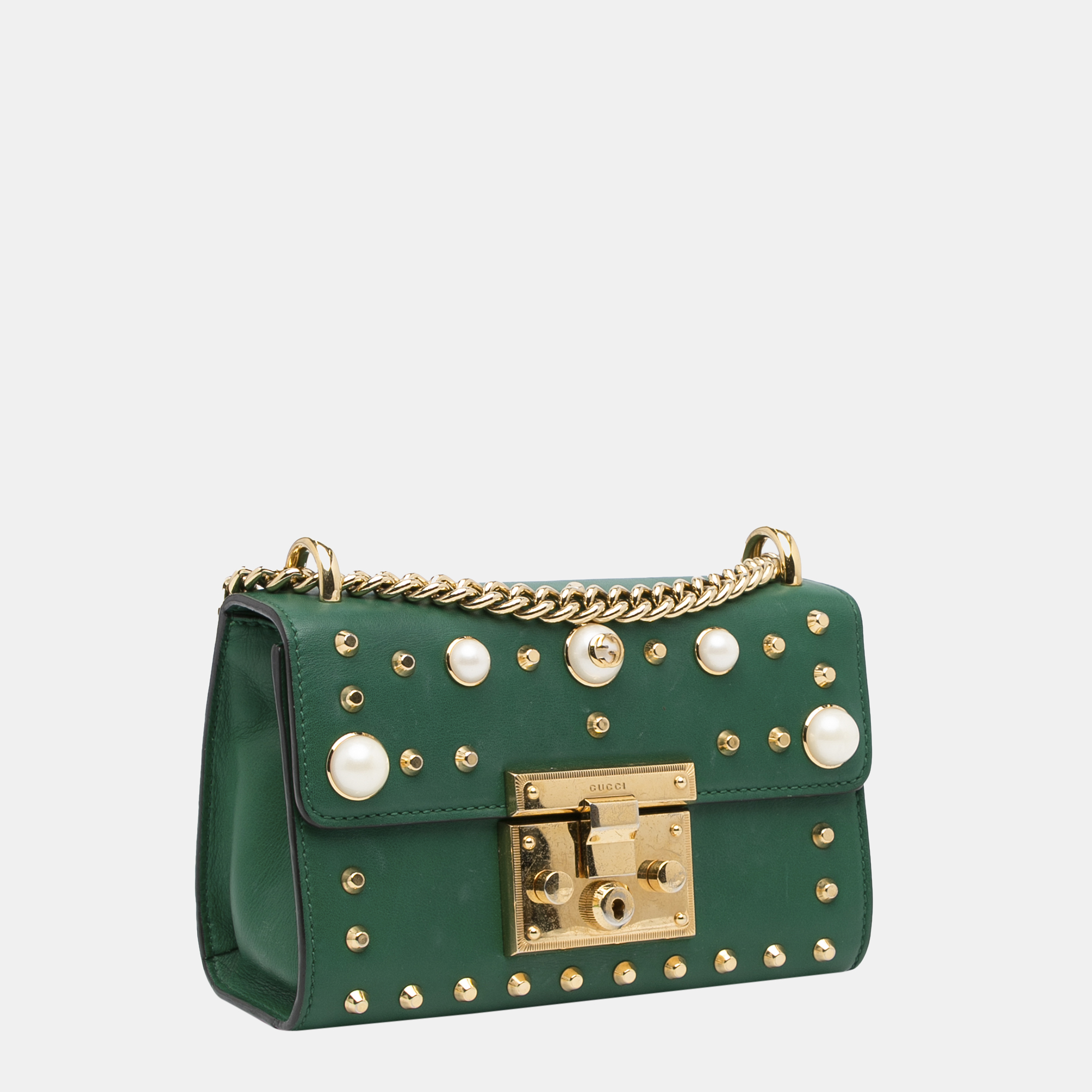 

Gucci Green Pearl Studded Padlock