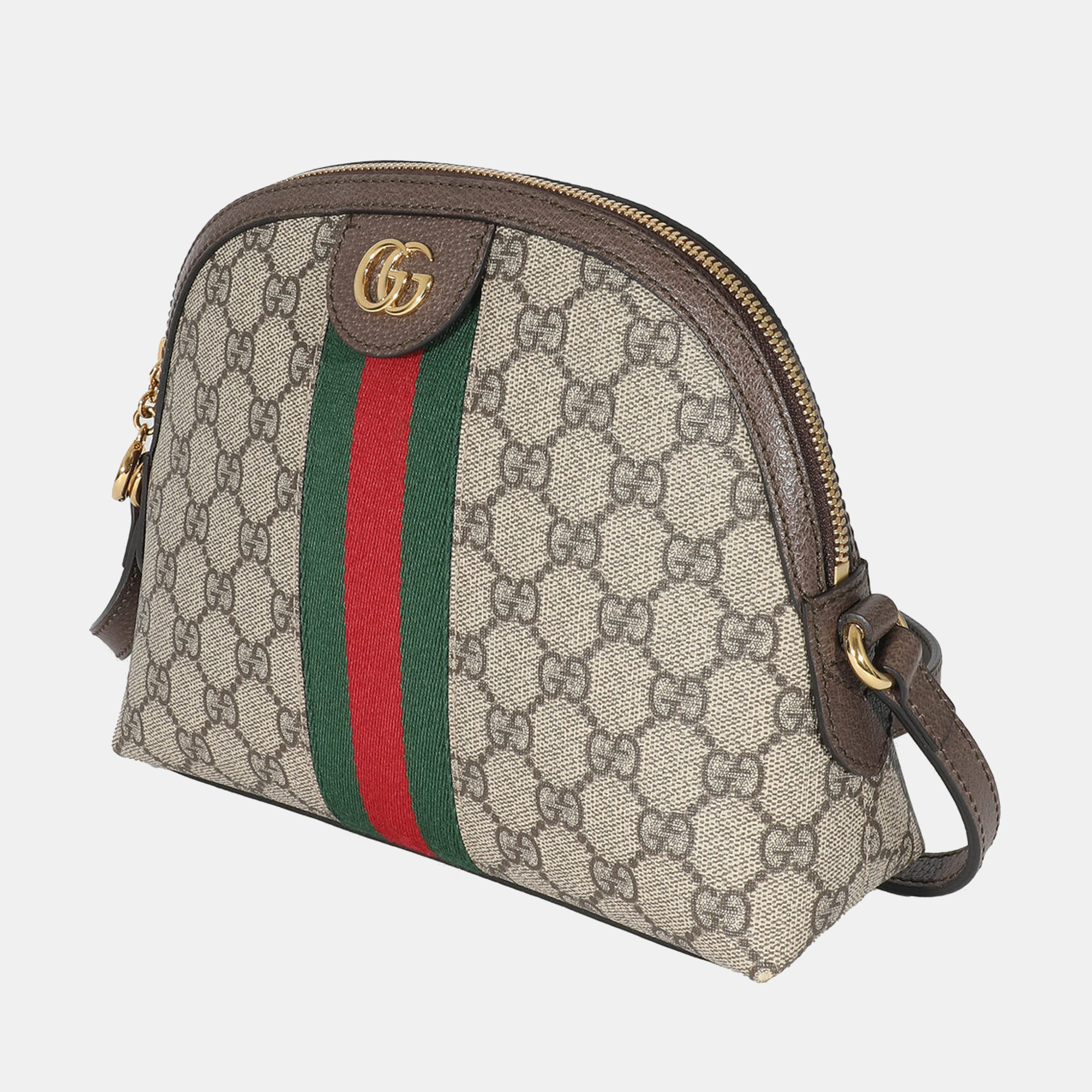 

Gucci Beige Canvas GG Supreme Web Small Ophidia Dome Shoulder Bag