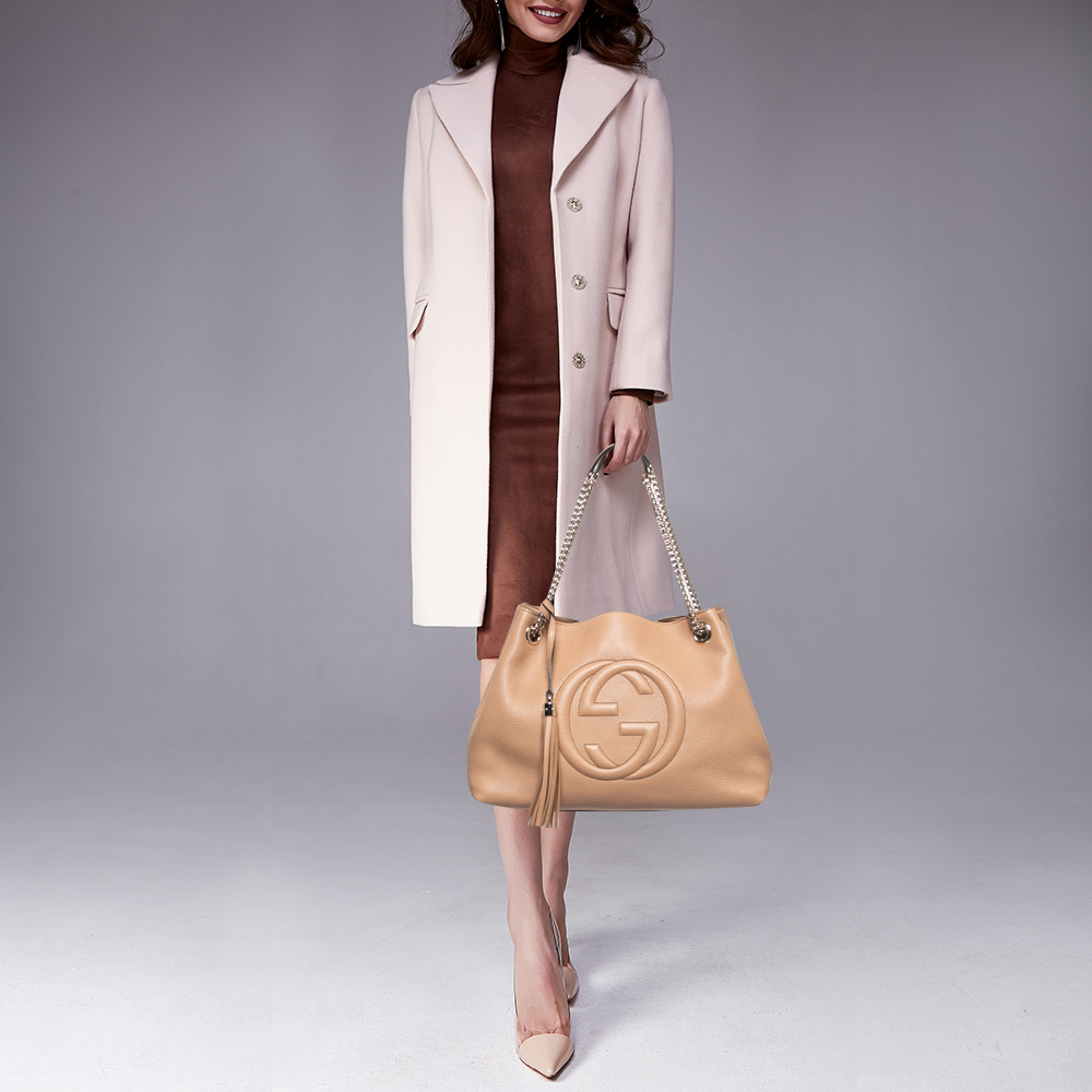 

Gucci Beige Leather Medium Chain Soho Shoulder Bag