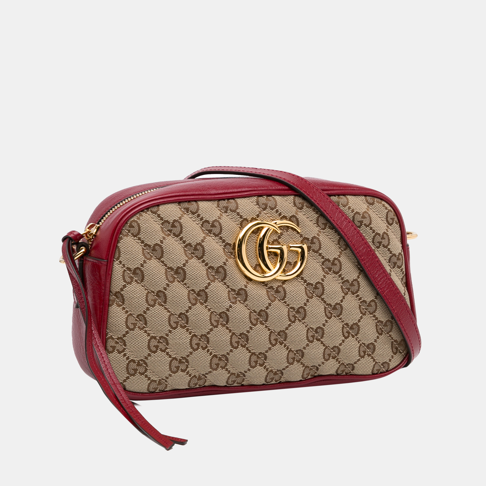 

Gucci Beige/Red GG Canvas Marmont Crossbody Bag