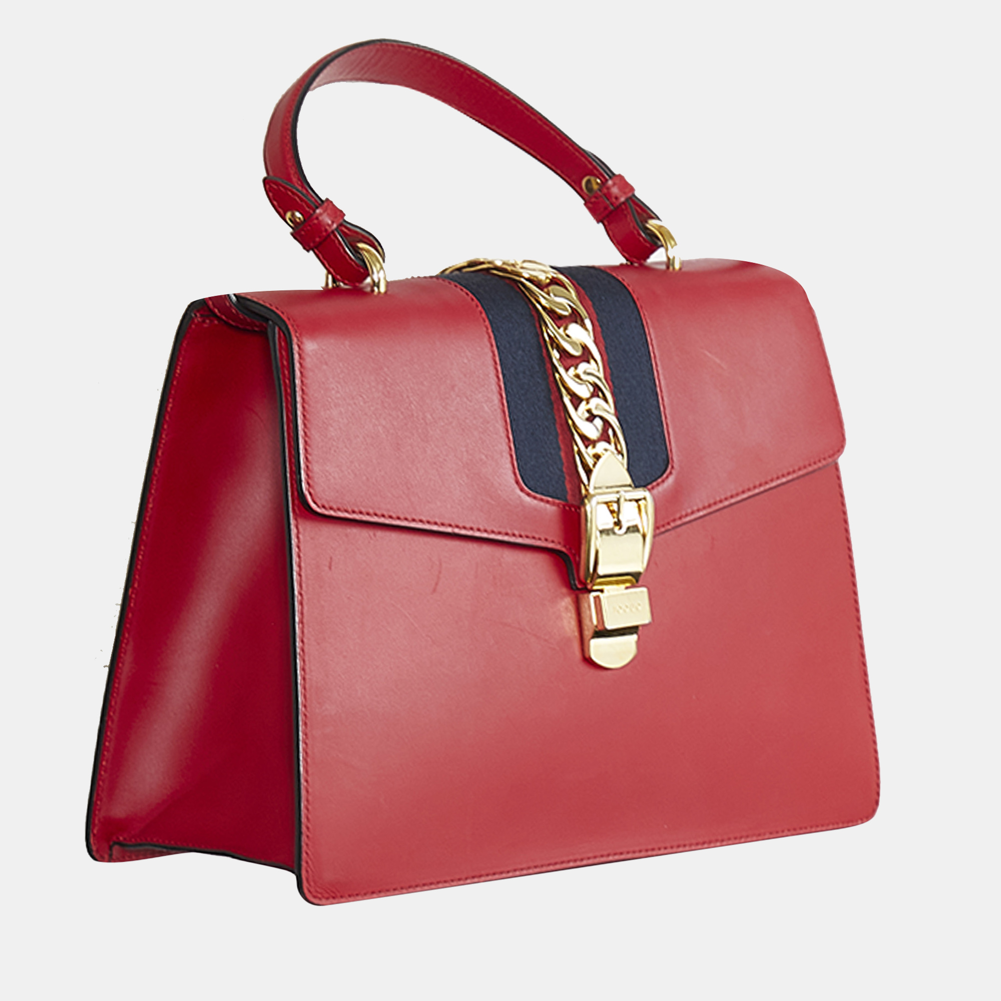 

Gucci Red Medium Sylvie Satchel