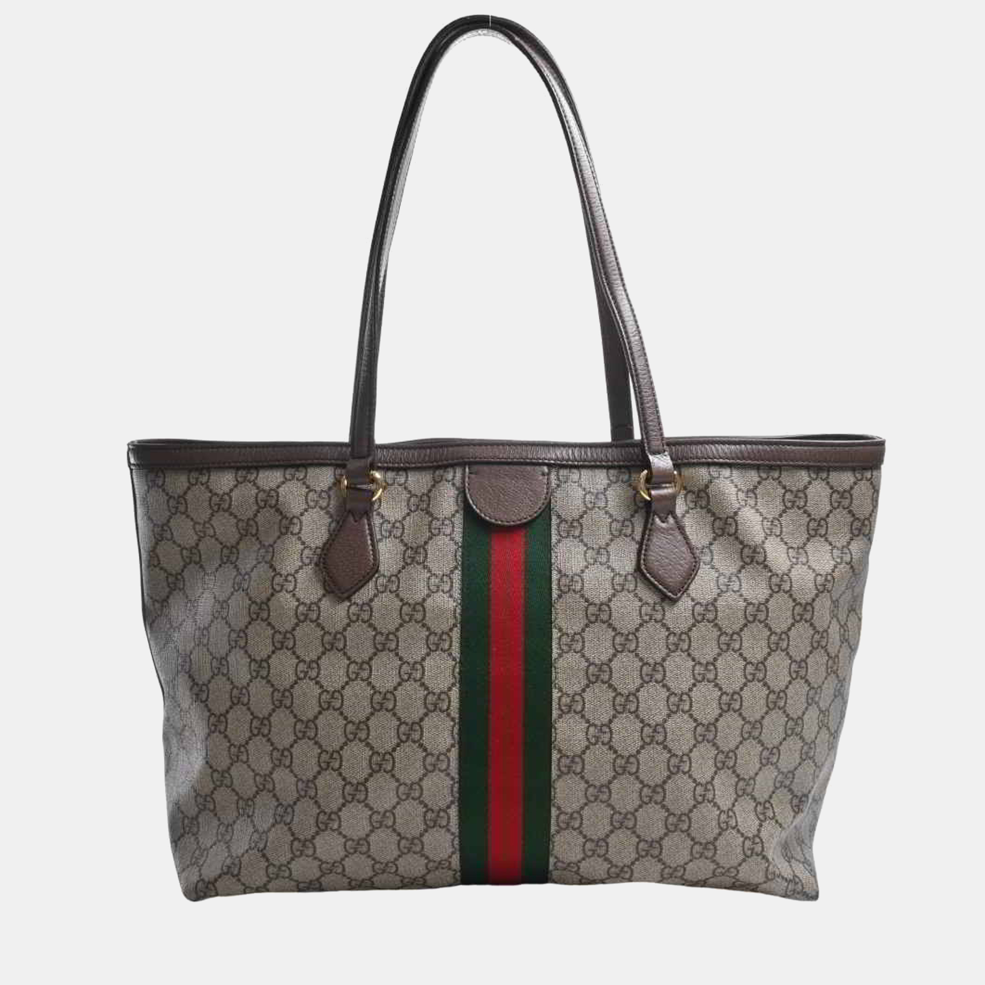 

Gucci Beige Canvas GG Supreme  Ophidia Tote Bag