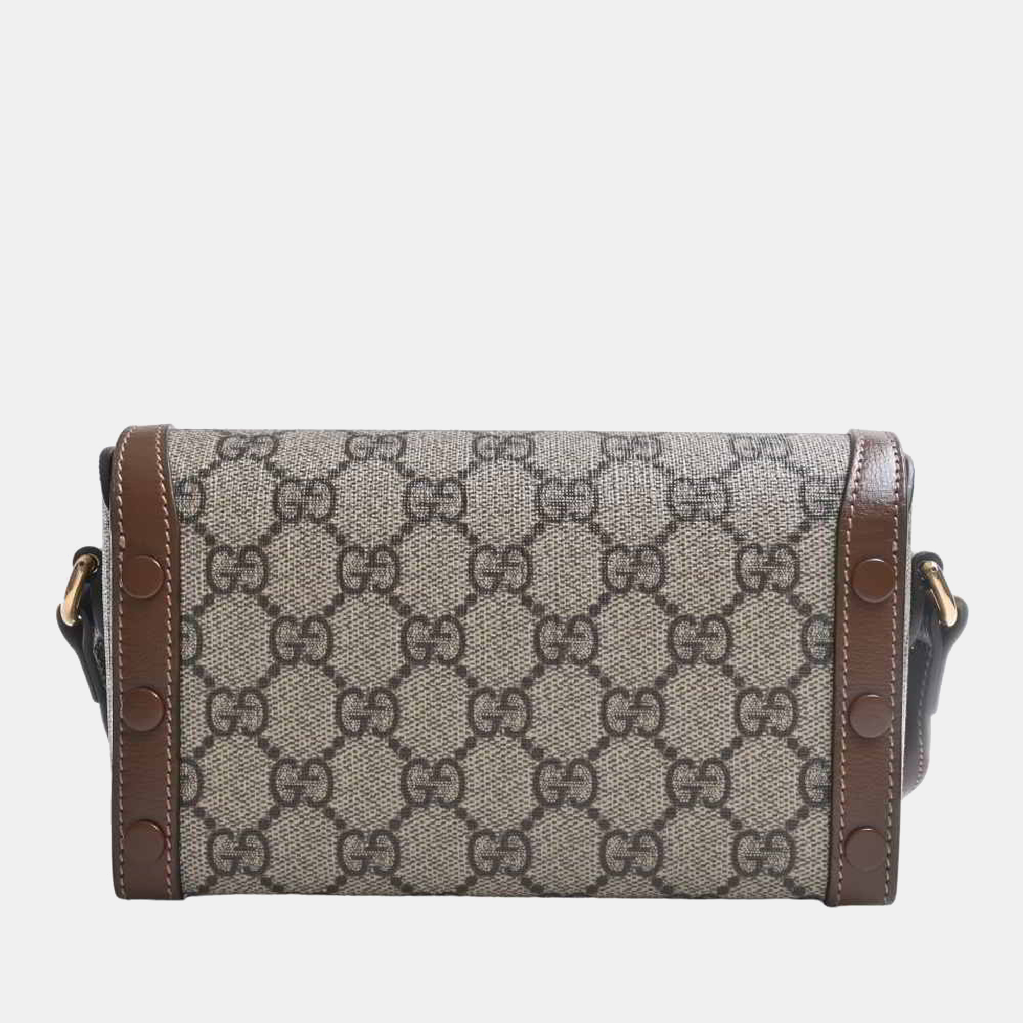 

Gucci Beige GG Canvas GG Supreme Mini Horsebit 1955 Crossbody Bag