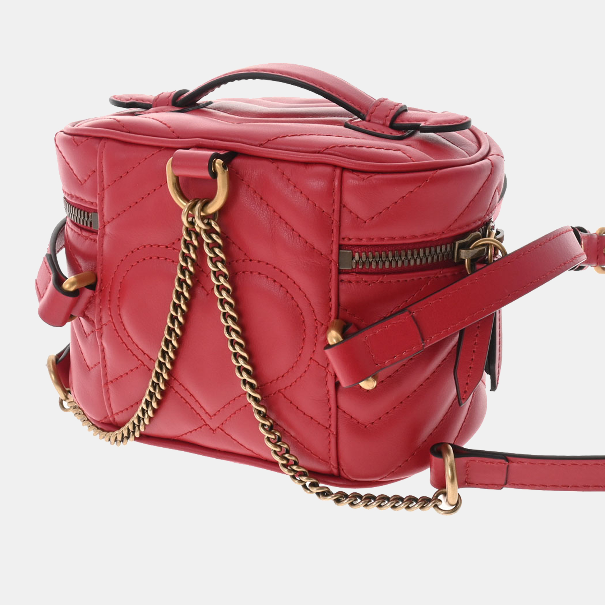 

Gucci Red Leather Red leather GG Marmont Vanity Backpack