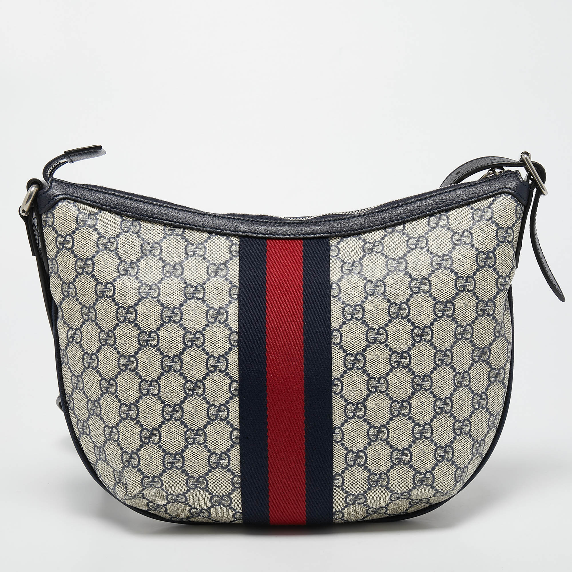 Gucci Navy Blue/White GG Supreme Canvas and Leather Small Ophidia Shoulder  Bag Gucci