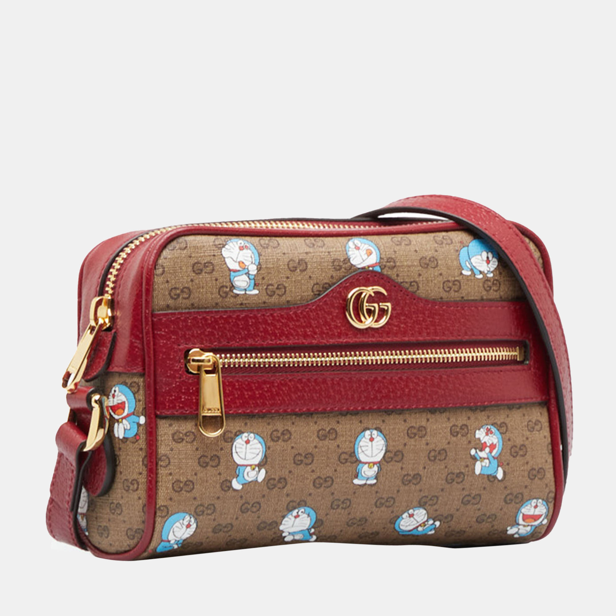 

Gucci Beige/Brown/Red Mini GG Supreme Doraemon Crossbody Bag