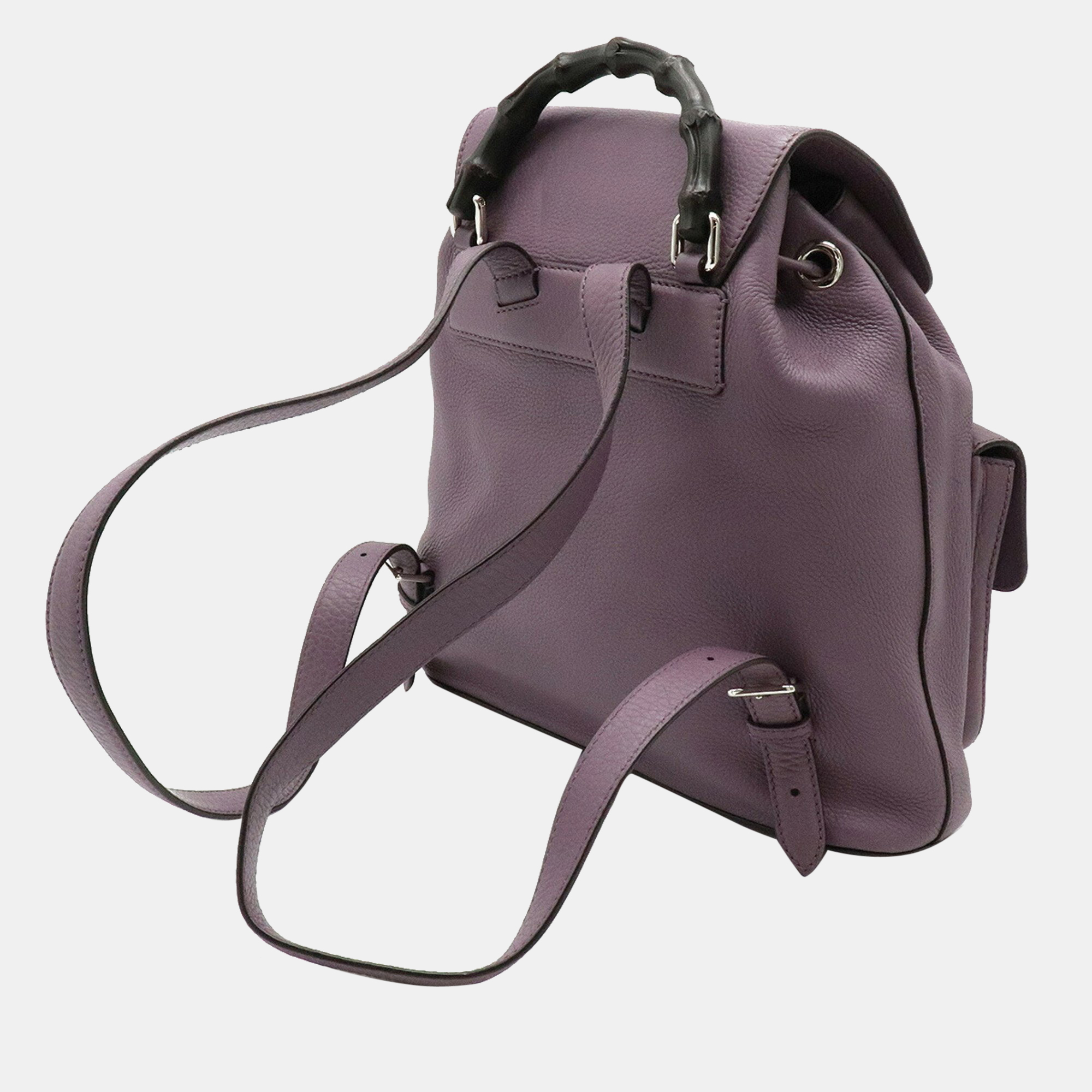 

Gucci Purple Leather Bamboo backpack