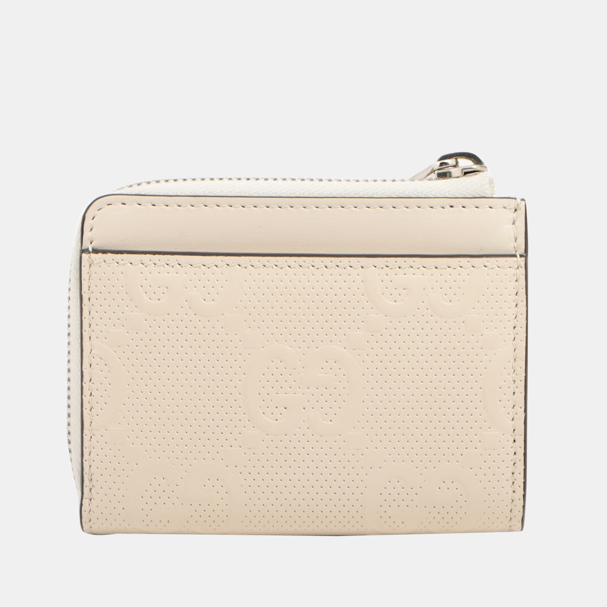 

Gucci GG embossed 657571 Leather Coin purse White