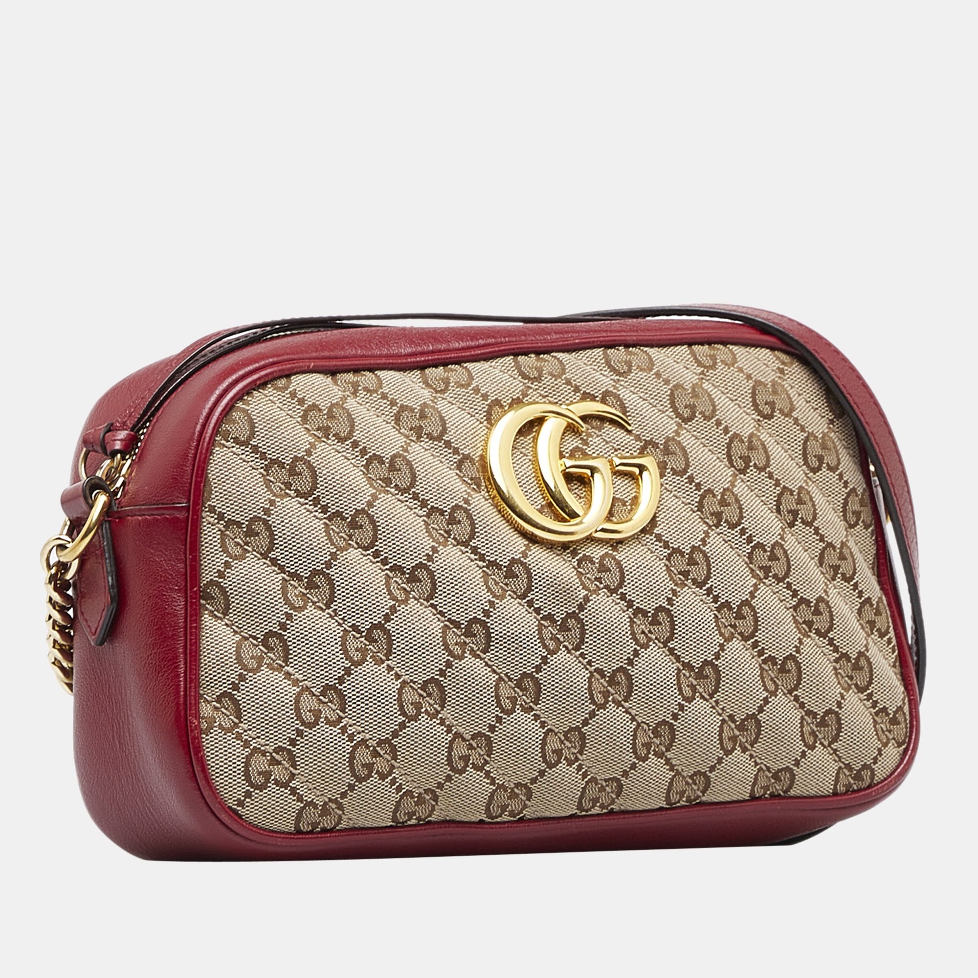 

Gucci Beige/Brown Small GG Canvas Marmont Crossbody