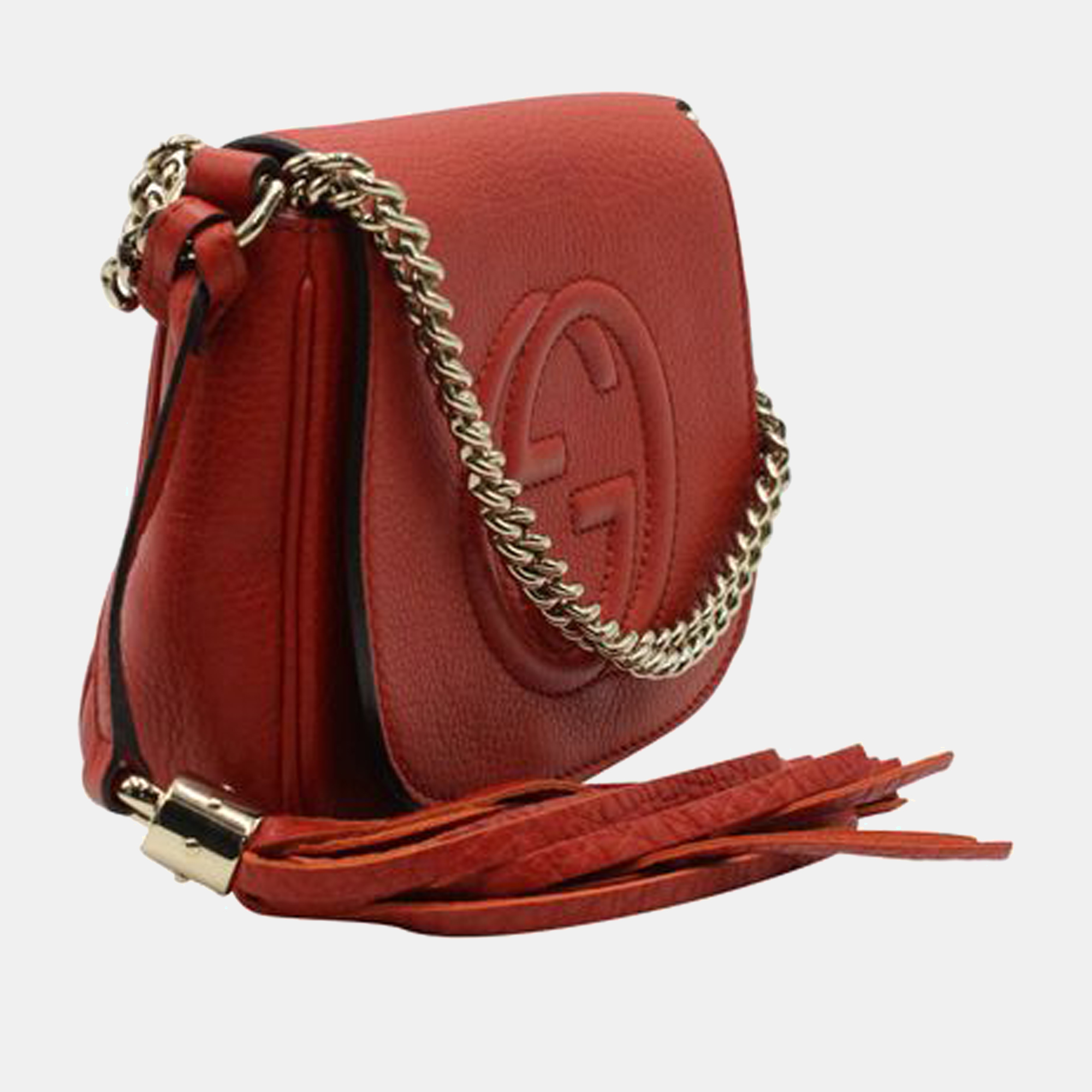 

Gucci Orange Leather  Flap Chain Soho Shoulder Bag