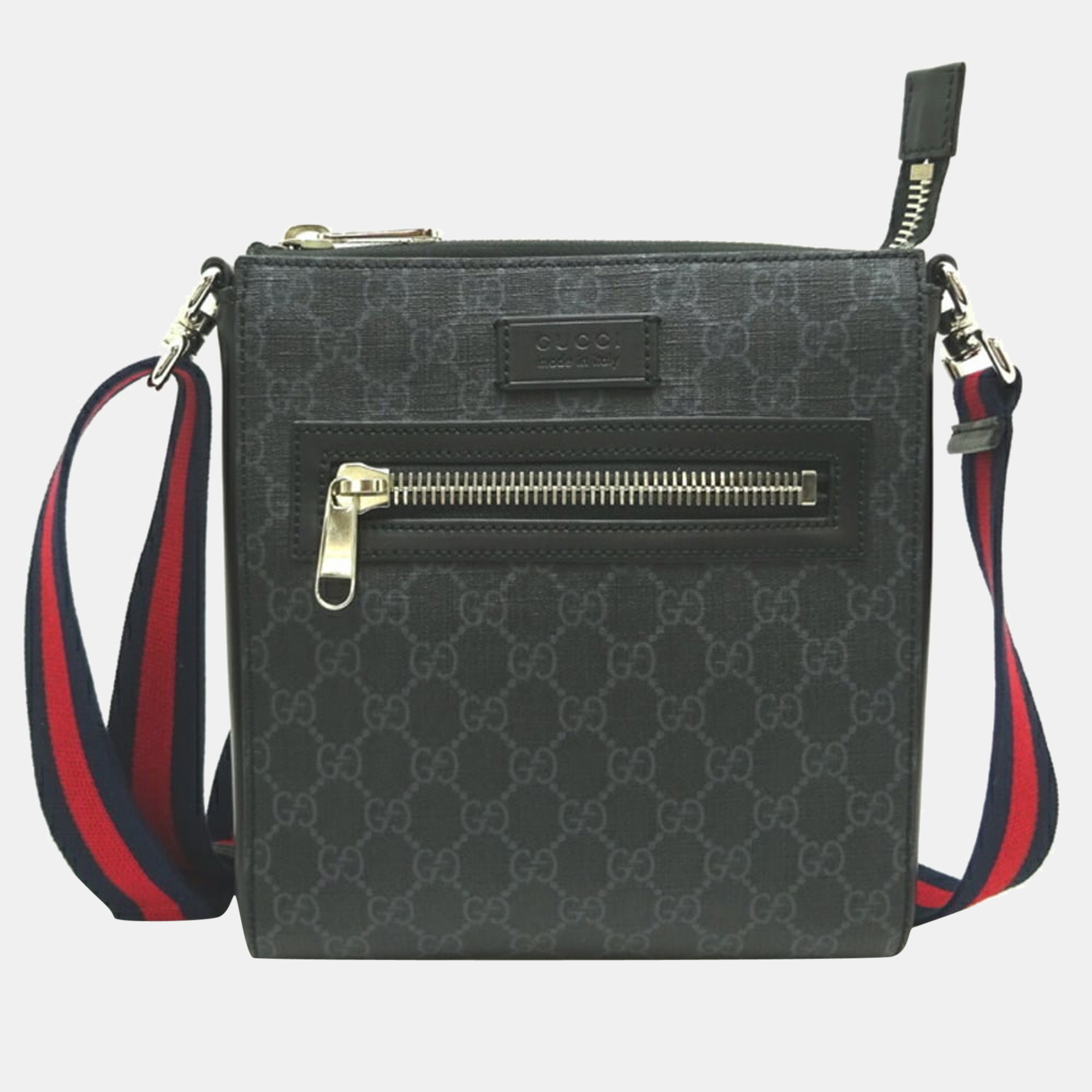 

Gucci Black GG Supreme Canvas Web Messenger Bag