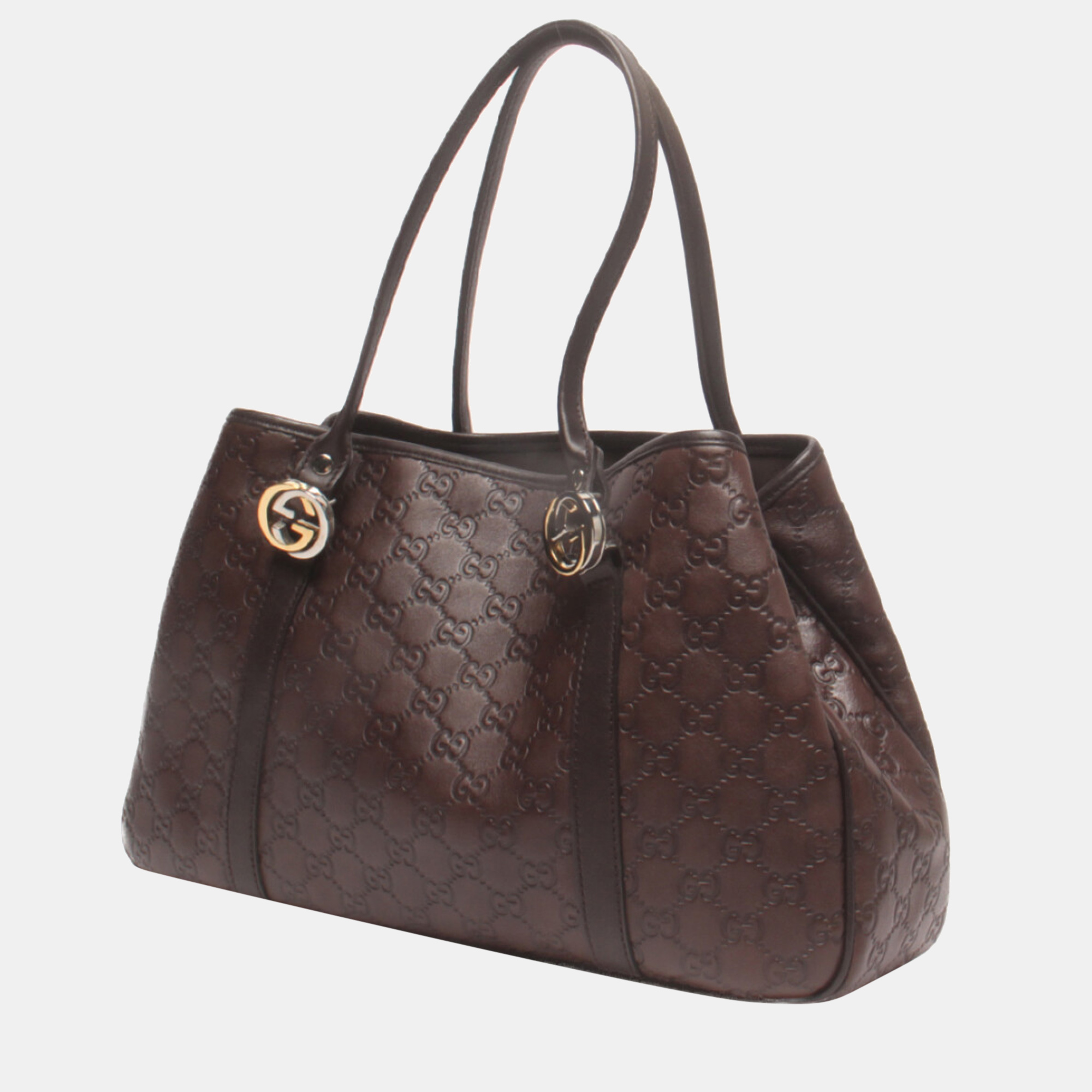 

Gucci Brown Leather Guccissima Twins Tote Bag