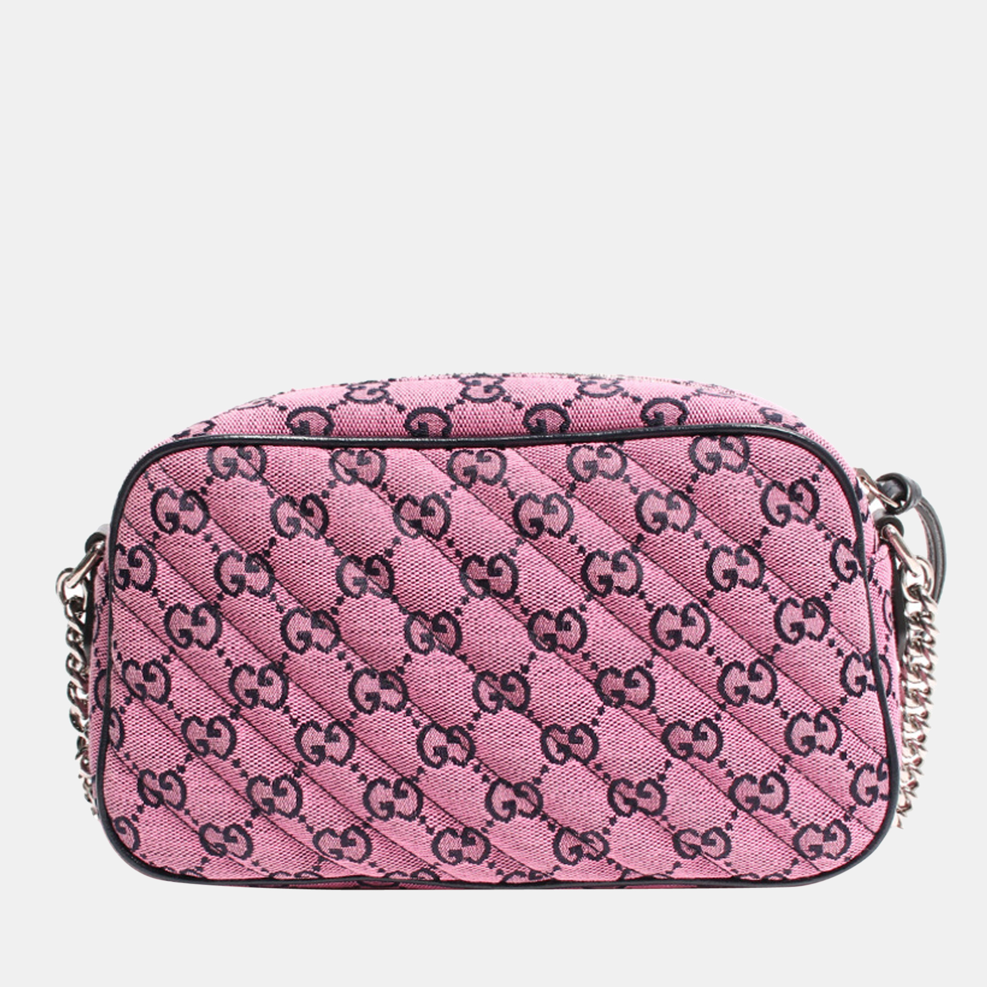 

Gucci Pink Canvas GG Marmont Small Shoulder Bag