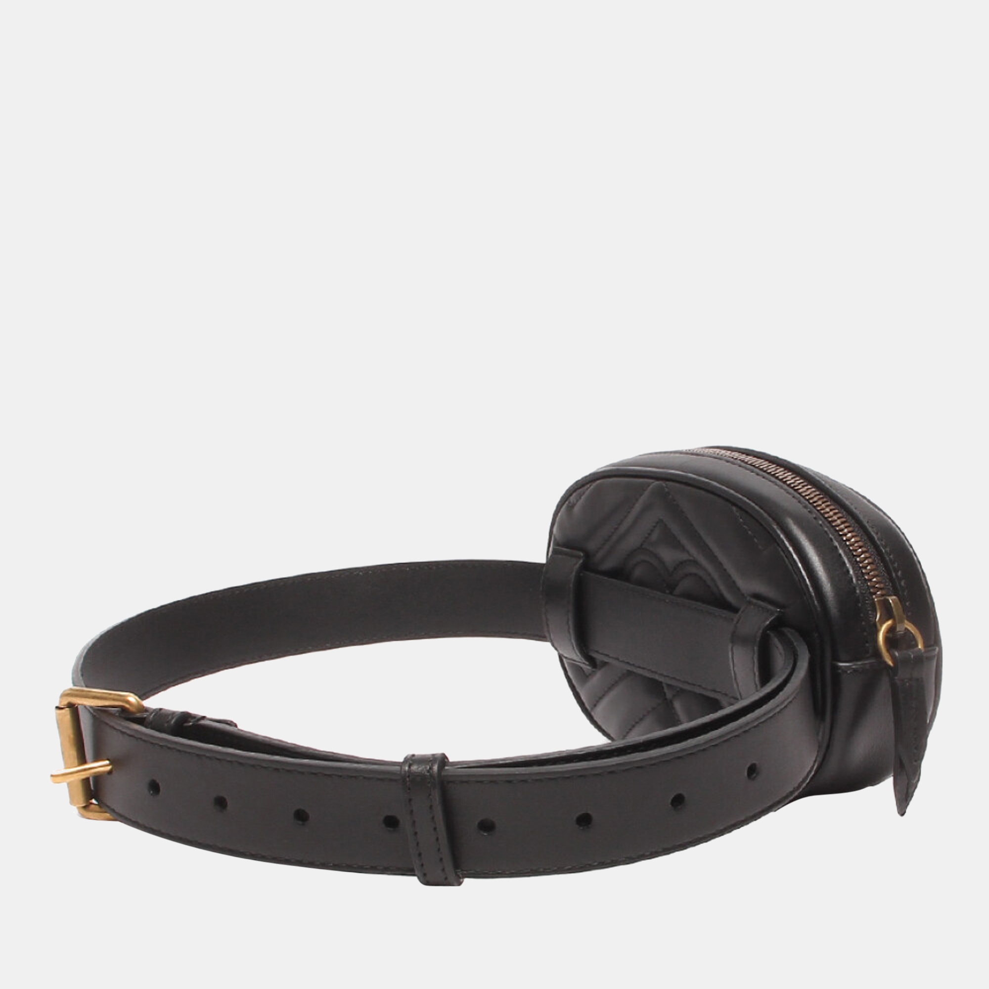

Gucci Black Leather GG Marmont Belt Bag