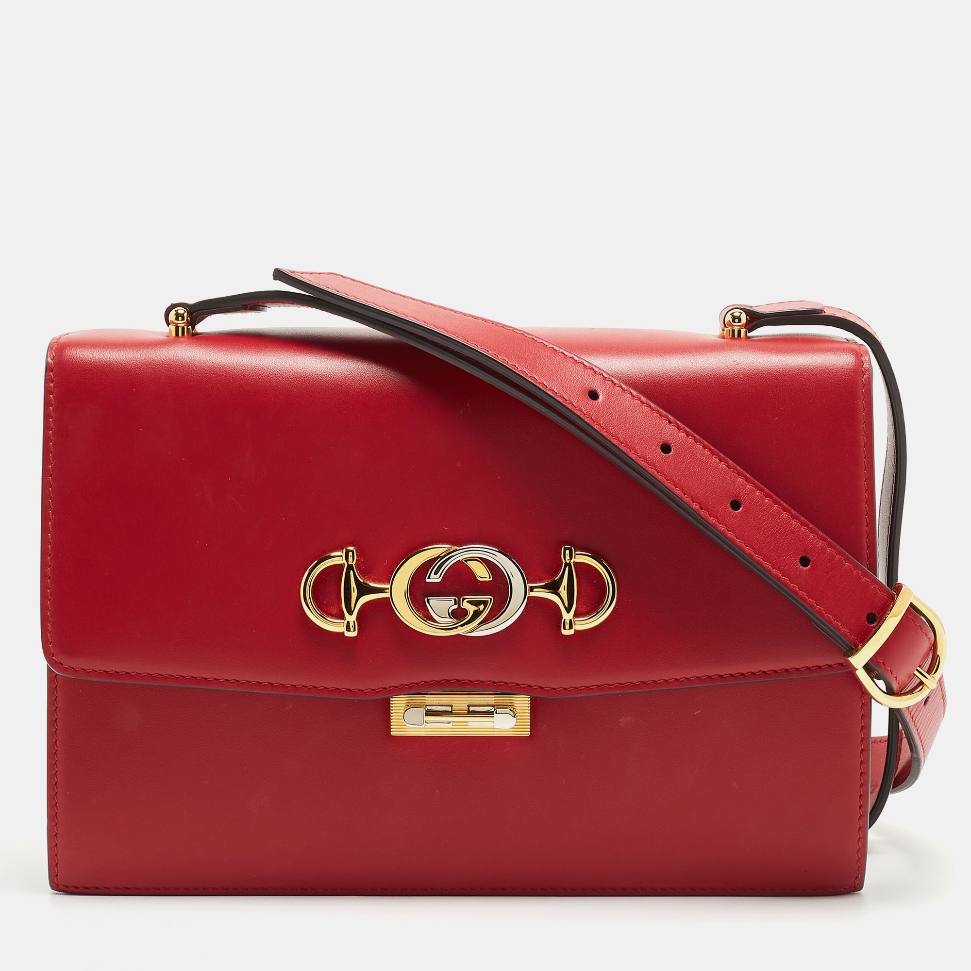 

Gucci Red Leather Small Zumi Shoulder Bag